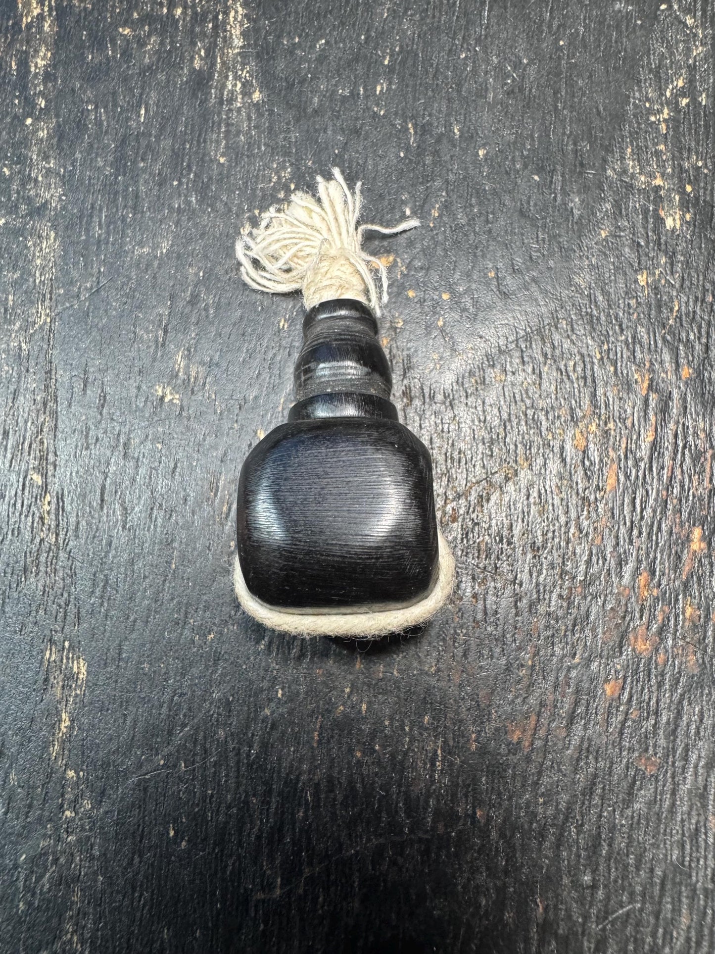 Hand Carved Black Ox Horn Guru Bead – Tibetan Style Mala Center Bead – Natural Horn Buddhist Jewelry Supply