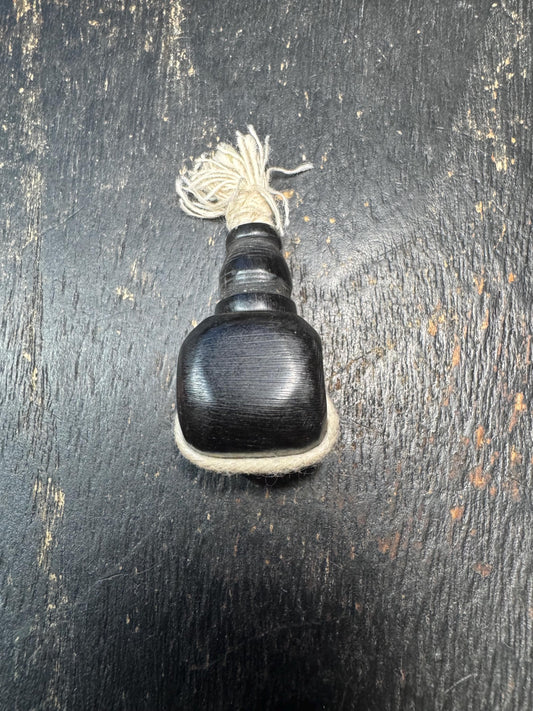 Hand Carved Black Ox Horn Guru Bead – Tibetan Style Mala Center Bead – Natural Horn Buddhist Jewelry Supply