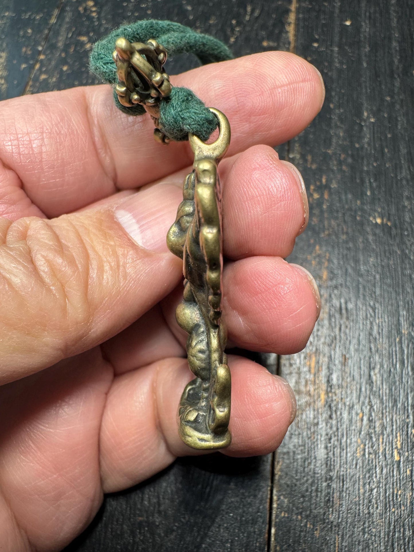 Tibetan Brass Garuda Pendant with Vajra – Buddhist Protection Amulet Necklace – Vintage Style Spiritual Talisman