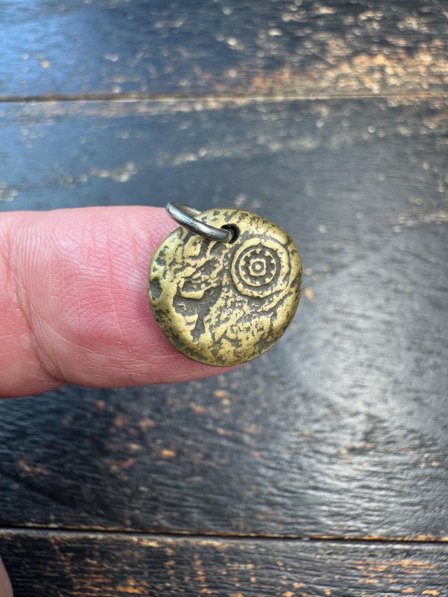 Mini Brass Bull Pendant | Double Sided Himalayan Style Amulet | Tiny Sacred Talisman Charm | Ancient Inspired Tribal Jewelry