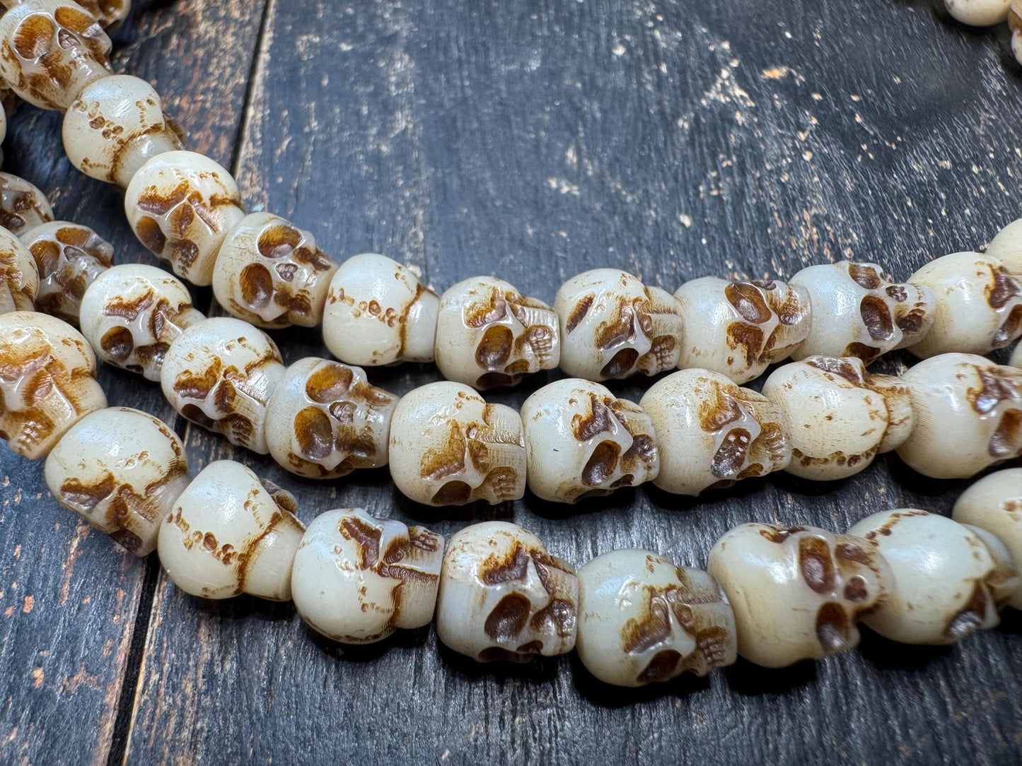 108 Yak Bone Skull Mala Beads Necklace | Tibetan Charnel Ground Style | Hand Carved Bone Mala | Meditation Prayer Beads 36 Inches