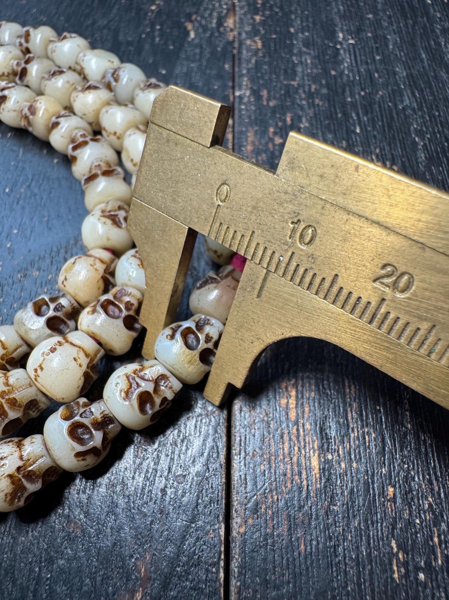 108 Yak Bone Skull Mala Beads Necklace | Tibetan Charnel Ground Style | Hand Carved Bone Mala | Meditation Prayer Beads 36 Inches