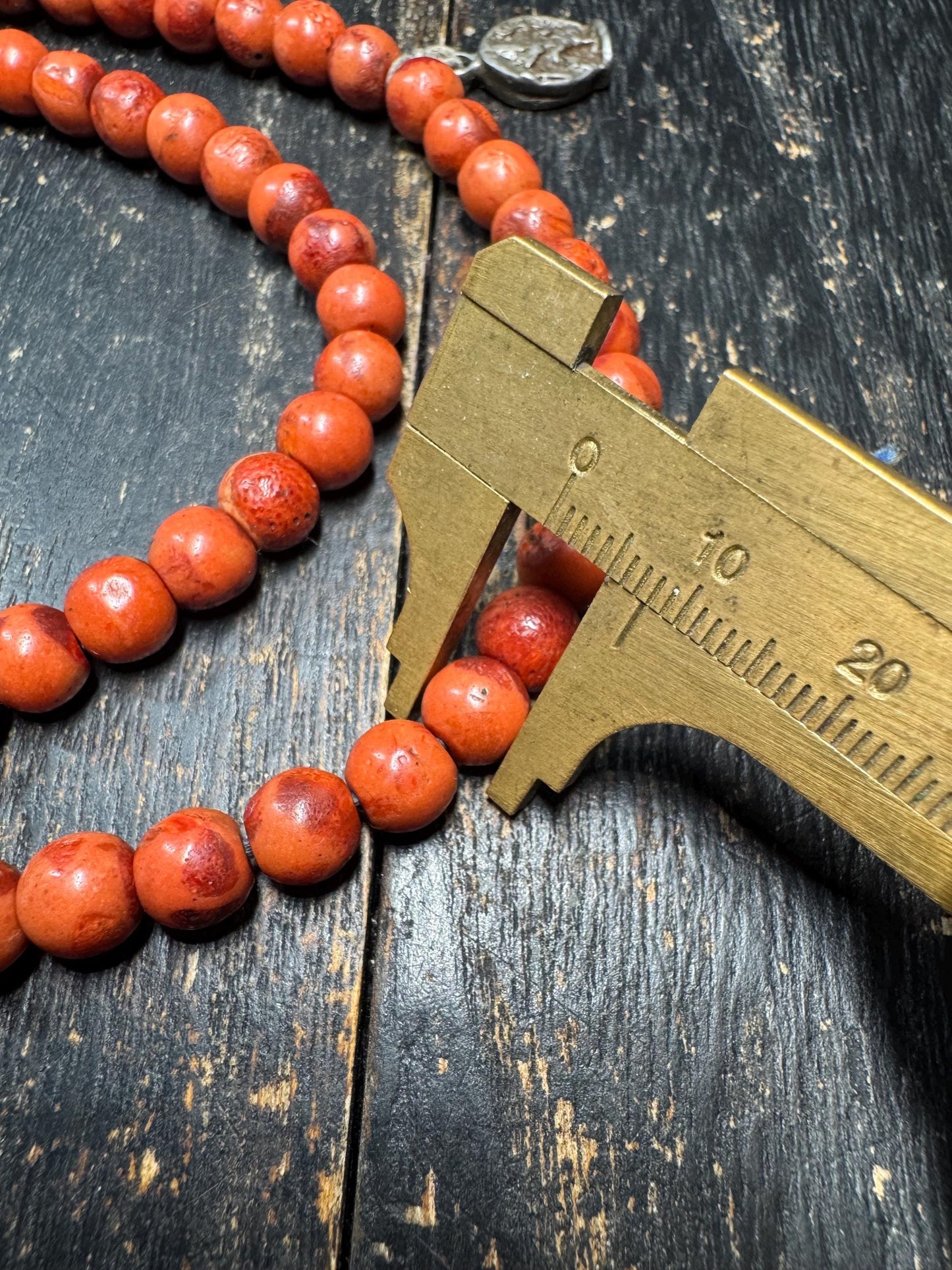 Vintage Tibetan Red Wood Mala 100 Beads 8mm | 28” Necklace w/ Thokcha Iron Guru Bead & Pendant | Old Himalayan Prayer Beads