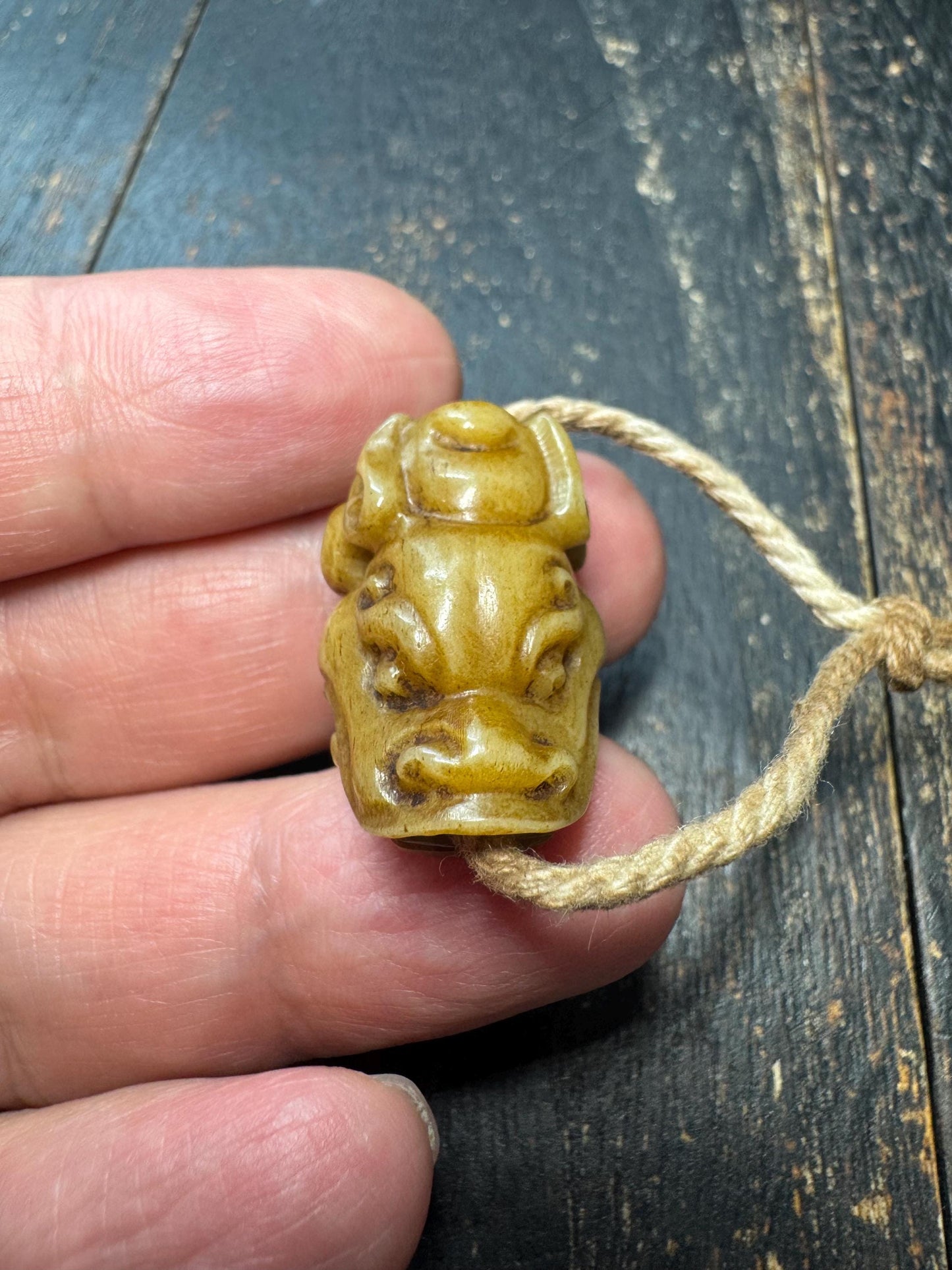 Hand Carved Yak Bone Dragon Bead | Tibetan Style Connector Bead | Two Hole Mala Spacer | Himalayan Jewelry Supply