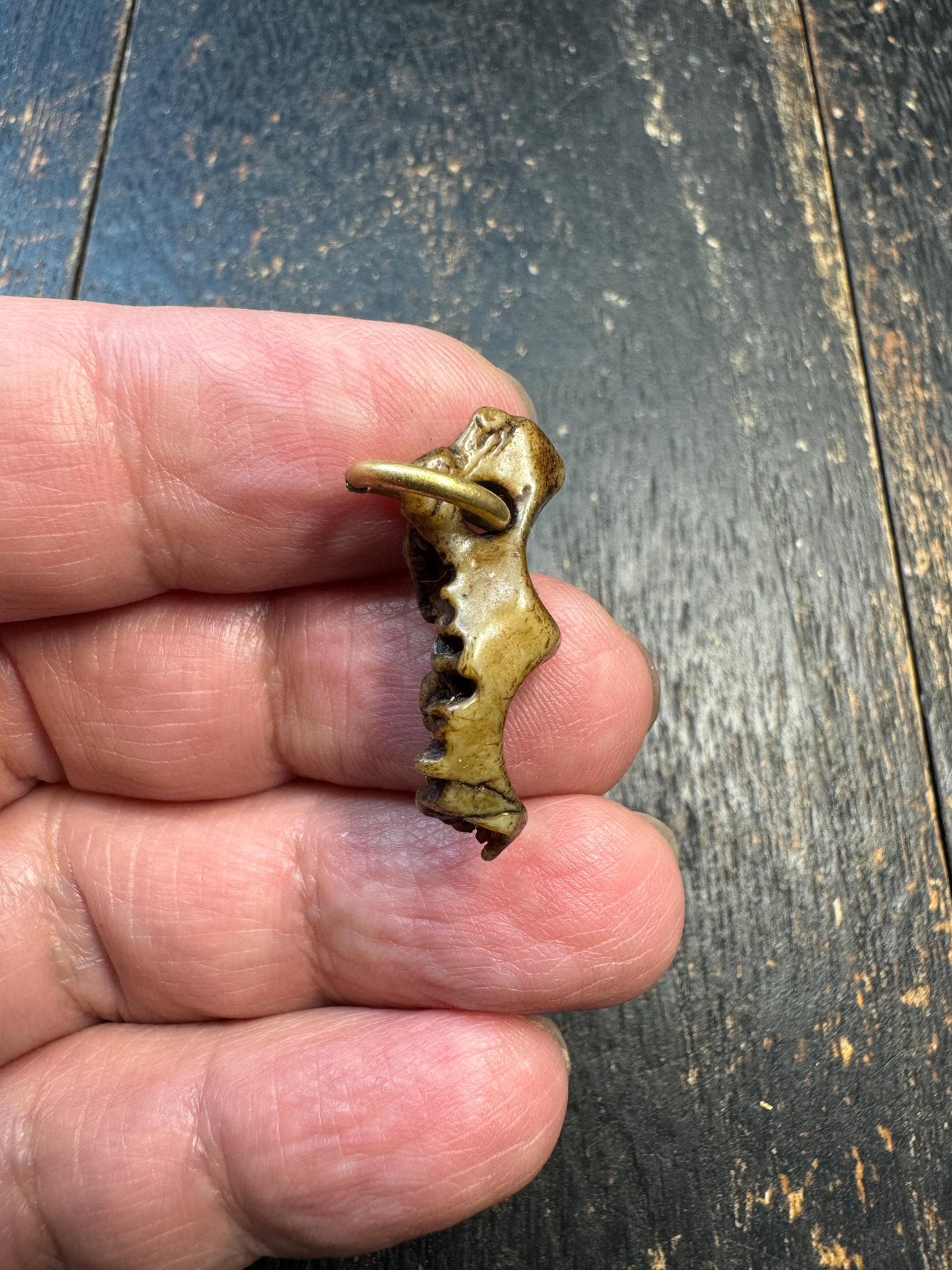 Tantric Yak Bone Amulet – Hand Carved Vertebra Style Pendant, Tibetan Ritual Talisman, Primitive Spiritual Protection Charm