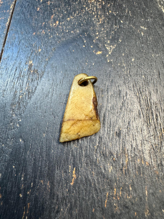 Primitive Tantric Yak Bone Amulet – Hand Carved Tibetan Bone Talisman, Tribal Spiritual Protection Pendant, Raw Ritual Charm