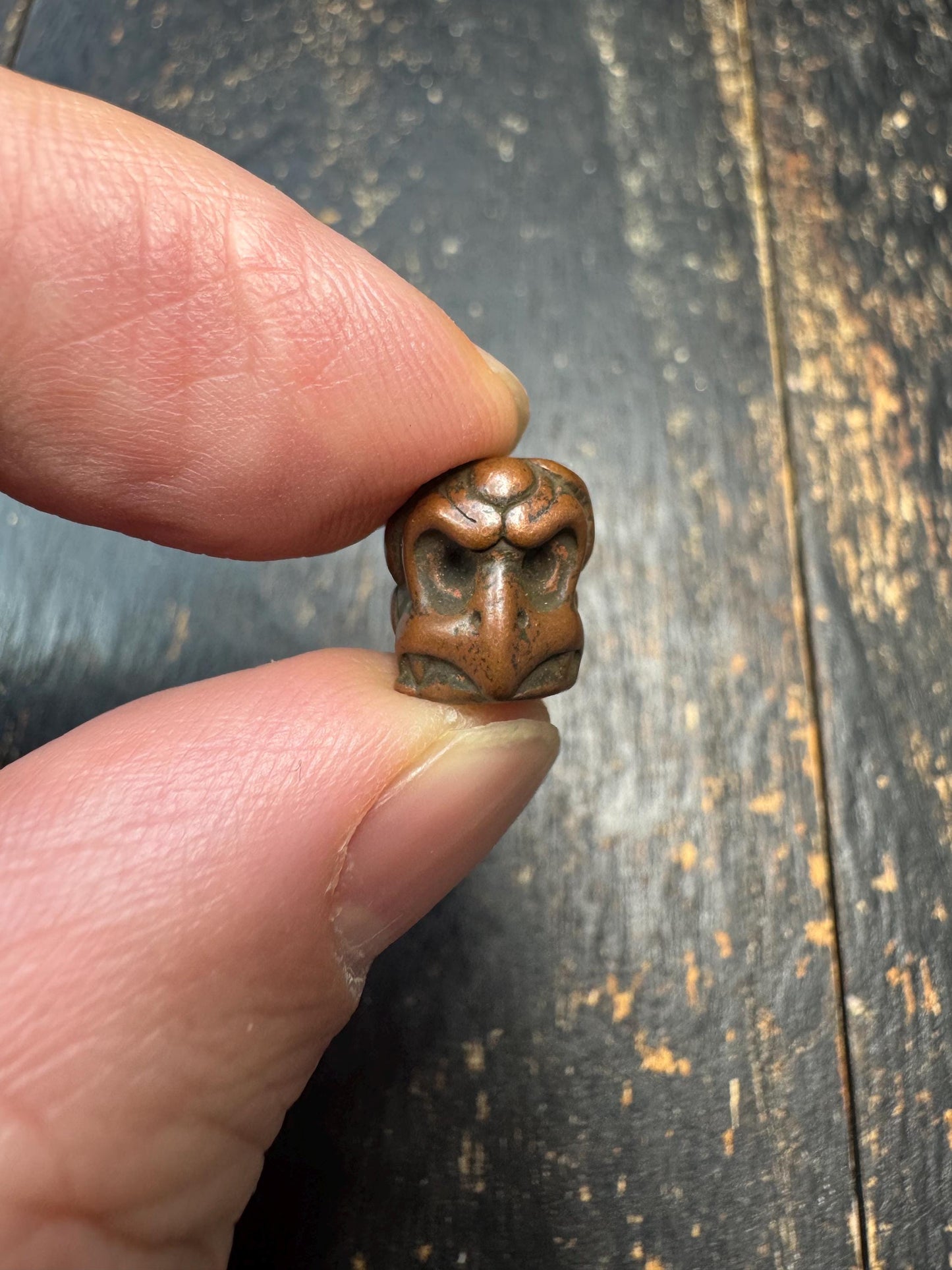 Hand Carved Brass Garuda Bead, Tibetan Himalayan Spacer Bead, Vintage Brass Bird Charm, Mala Making Supply, Protective Amulet Bead