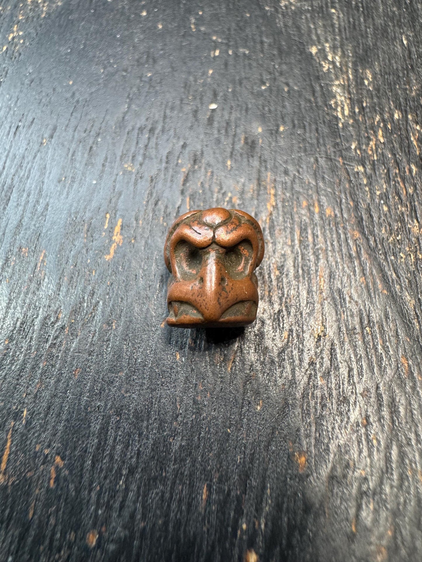 Hand Carved Brass Garuda Bead, Tibetan Himalayan Spacer Bead, Vintage Brass Bird Charm, Mala Making Supply, Protective Amulet Bead