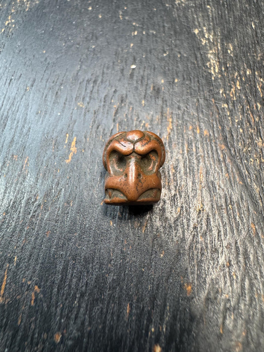 Hand Carved Brass Garuda Bead, Tibetan Himalayan Spacer Bead, Vintage Brass Bird Charm, Mala Making Supply, Protective Amulet Bead