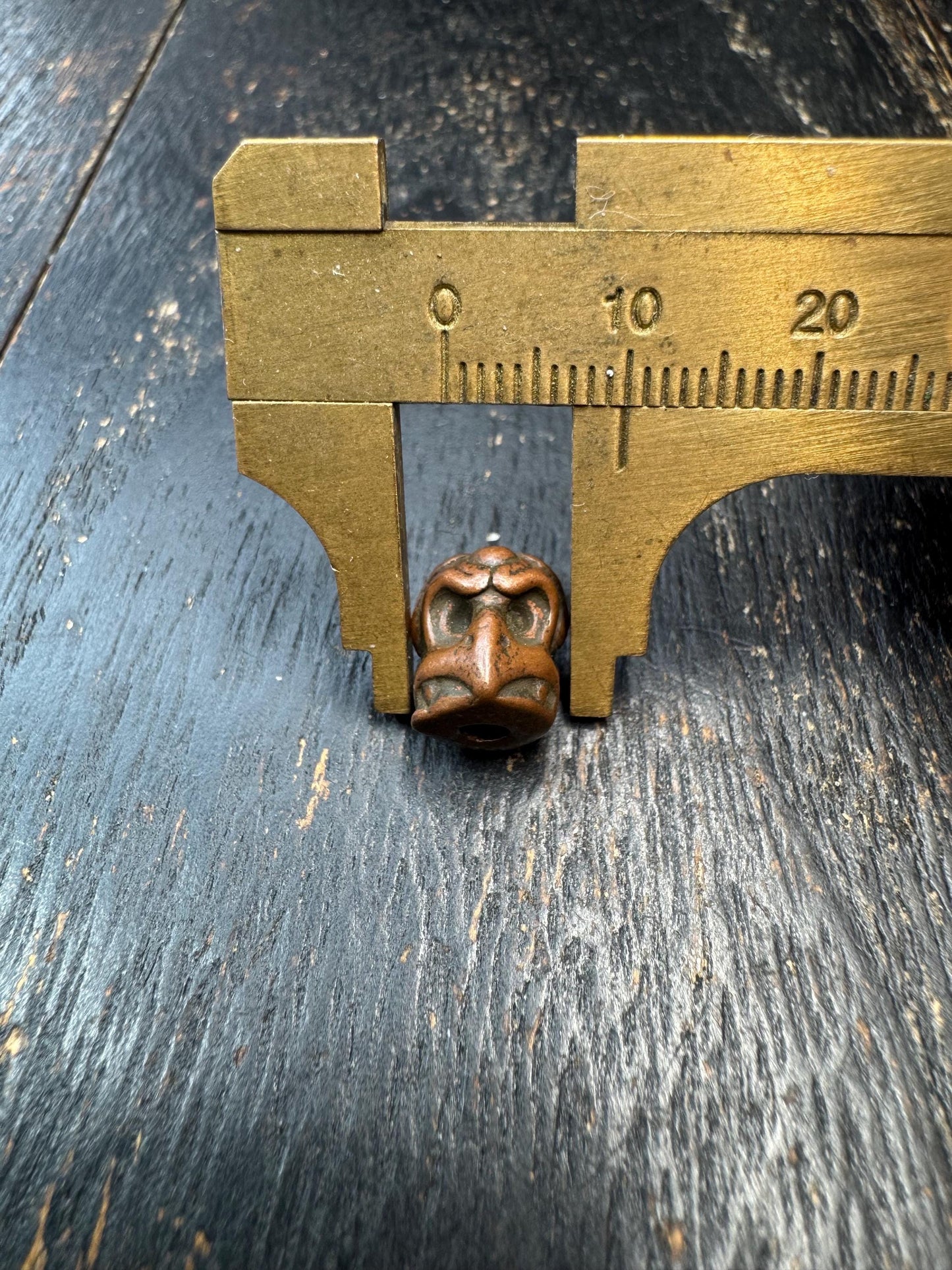 Hand Carved Brass Garuda Bead, Tibetan Himalayan Spacer Bead, Vintage Brass Bird Charm, Mala Making Supply, Protective Amulet Bead