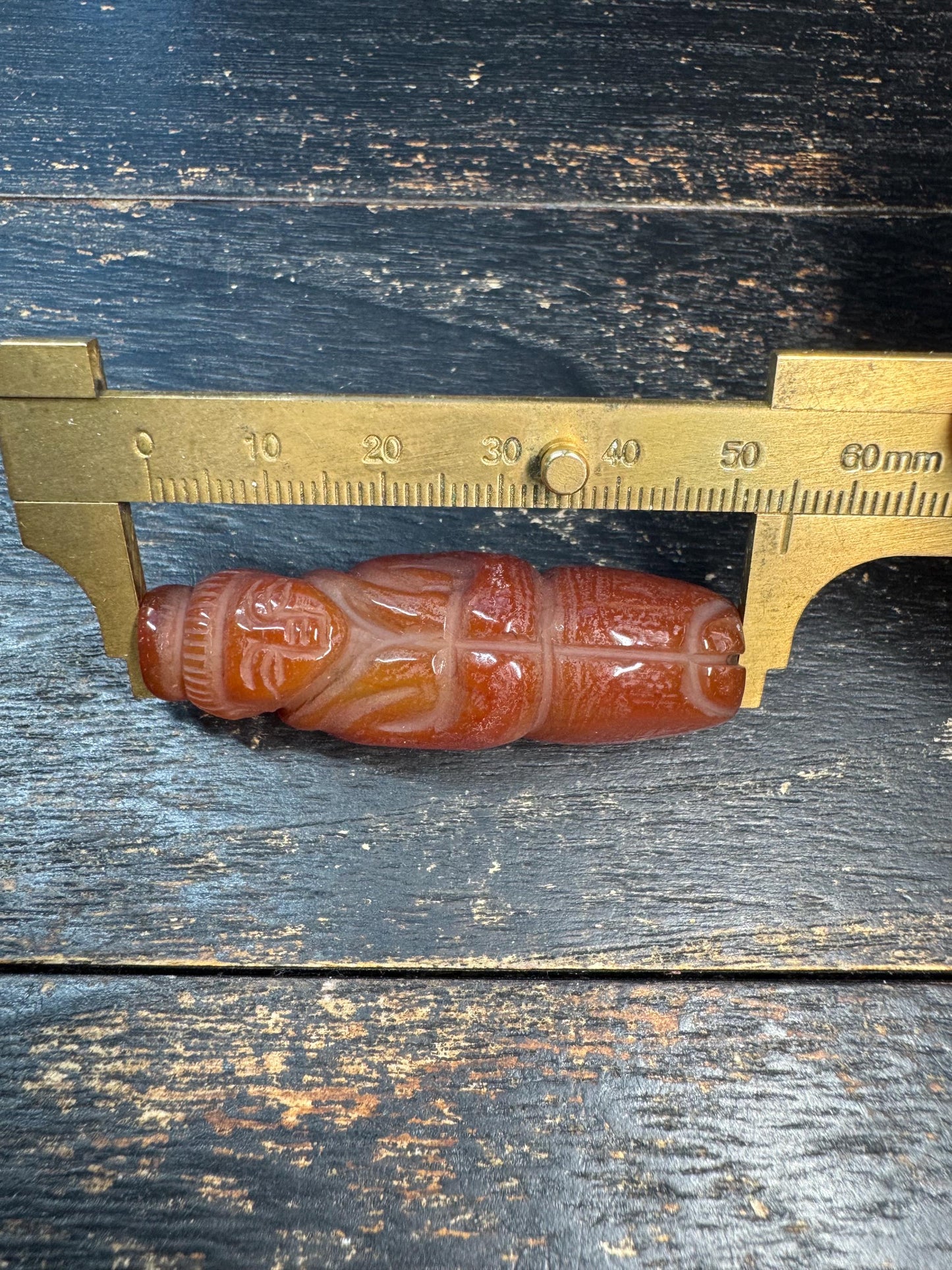 Hand Carved Carnelian Figurine Pendant, Red Agate Human Figure Bead, Tribal Style Stone Carving, Unique Collectible Charm