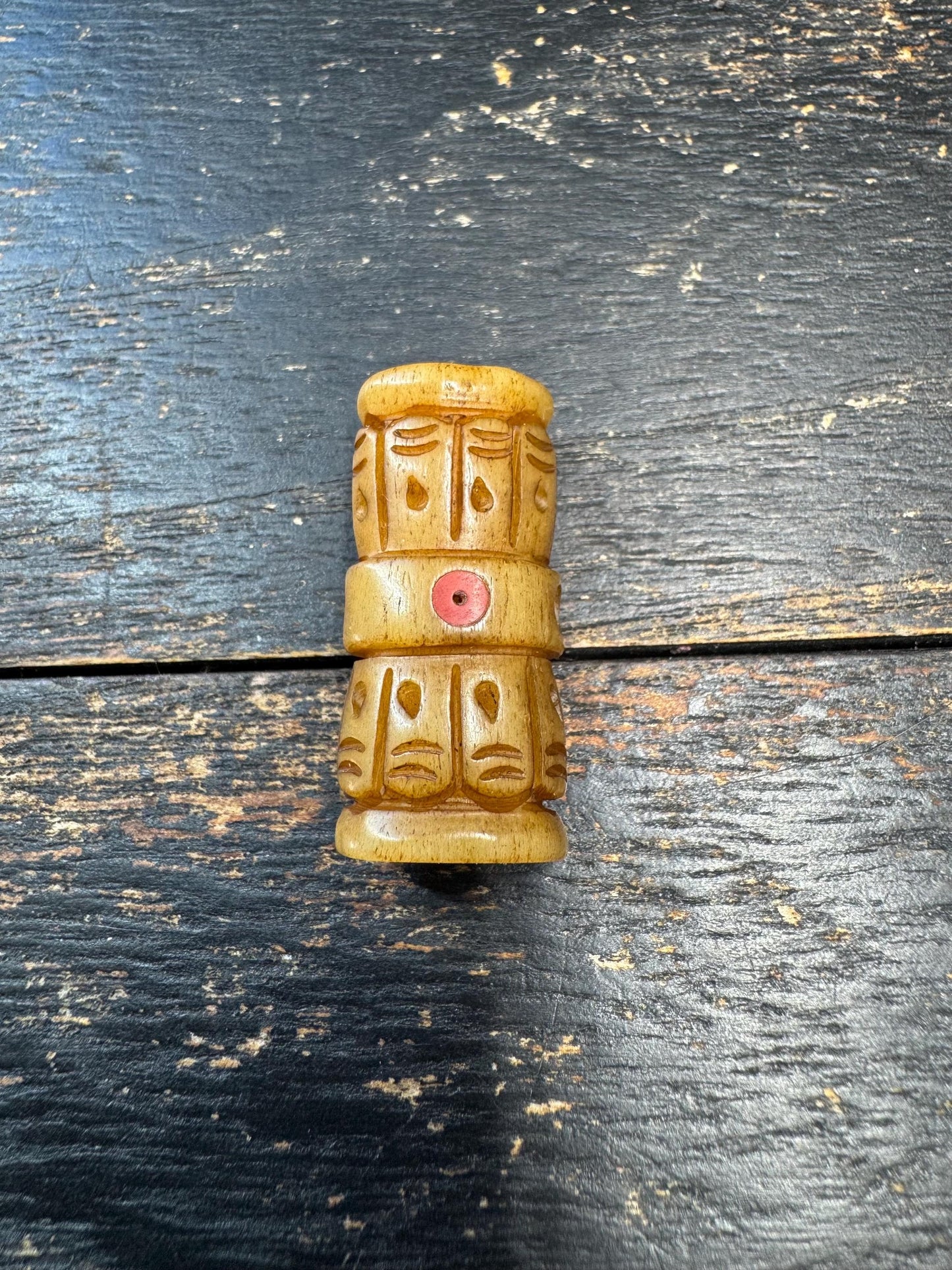 Hand Carved Yak Bone Vajra Guru Bead, Tibetan Dorje Mala Center Bead, Buddhist Prayer Jewelry Supply, Spiritual Amulet