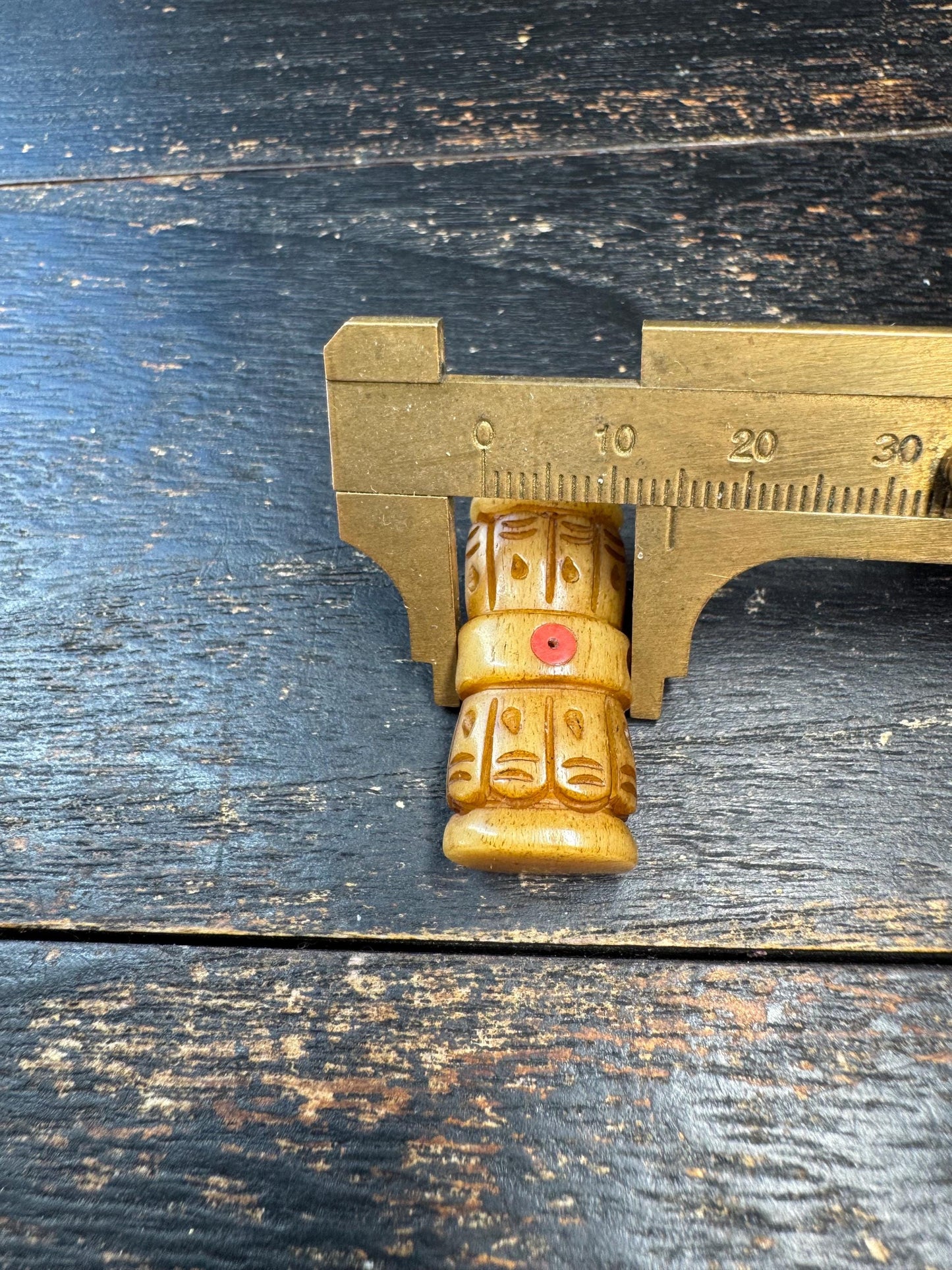 Hand Carved Yak Bone Vajra Guru Bead, Tibetan Dorje Mala Center Bead, Buddhist Prayer Jewelry Supply, Spiritual Amulet