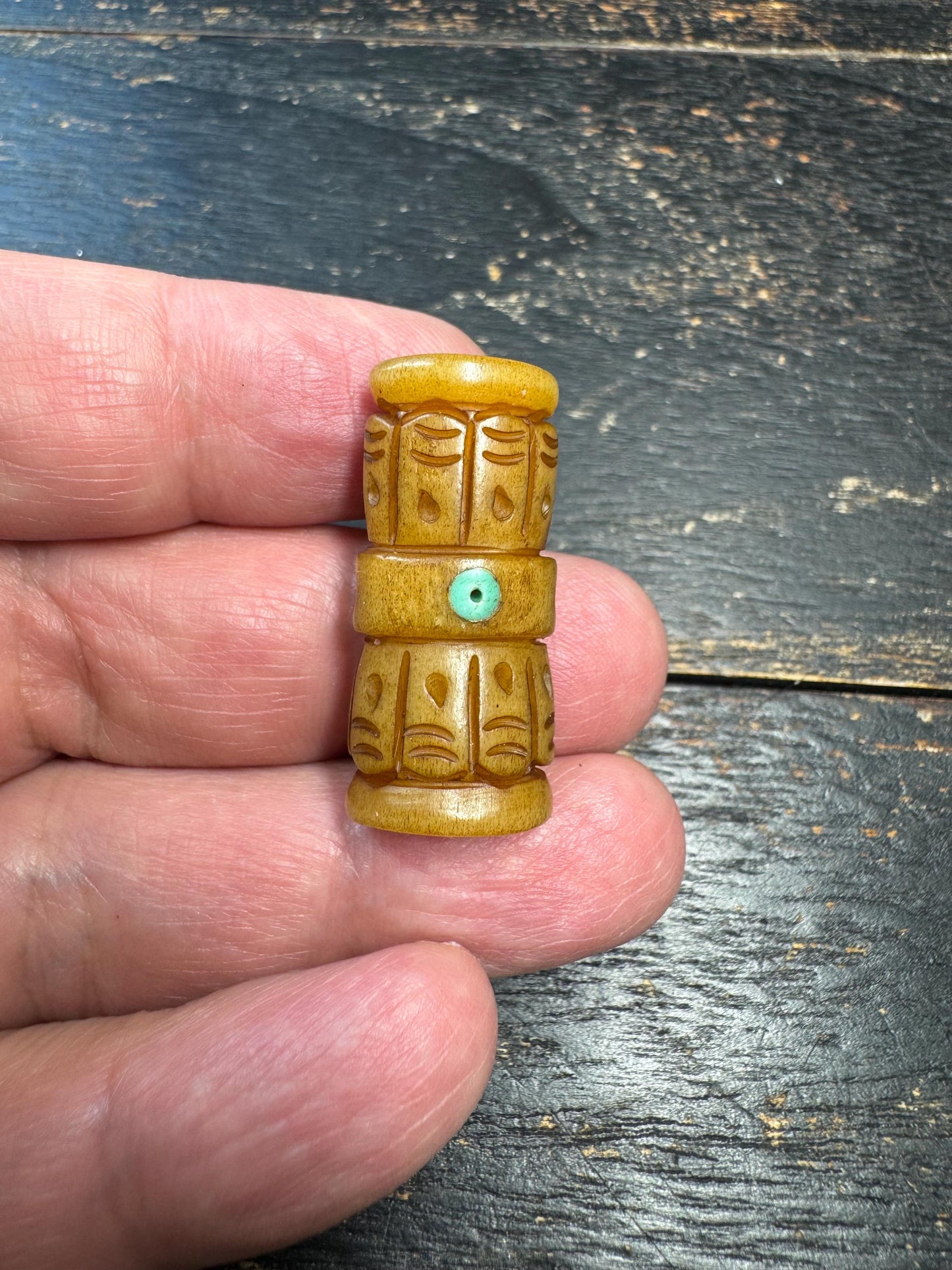 Hand Carved Yak Bone Vajra Guru Bead, Tibetan Dorje Mala Center Bead, Buddhist Prayer Jewelry Supply, Spiritual Amulet
