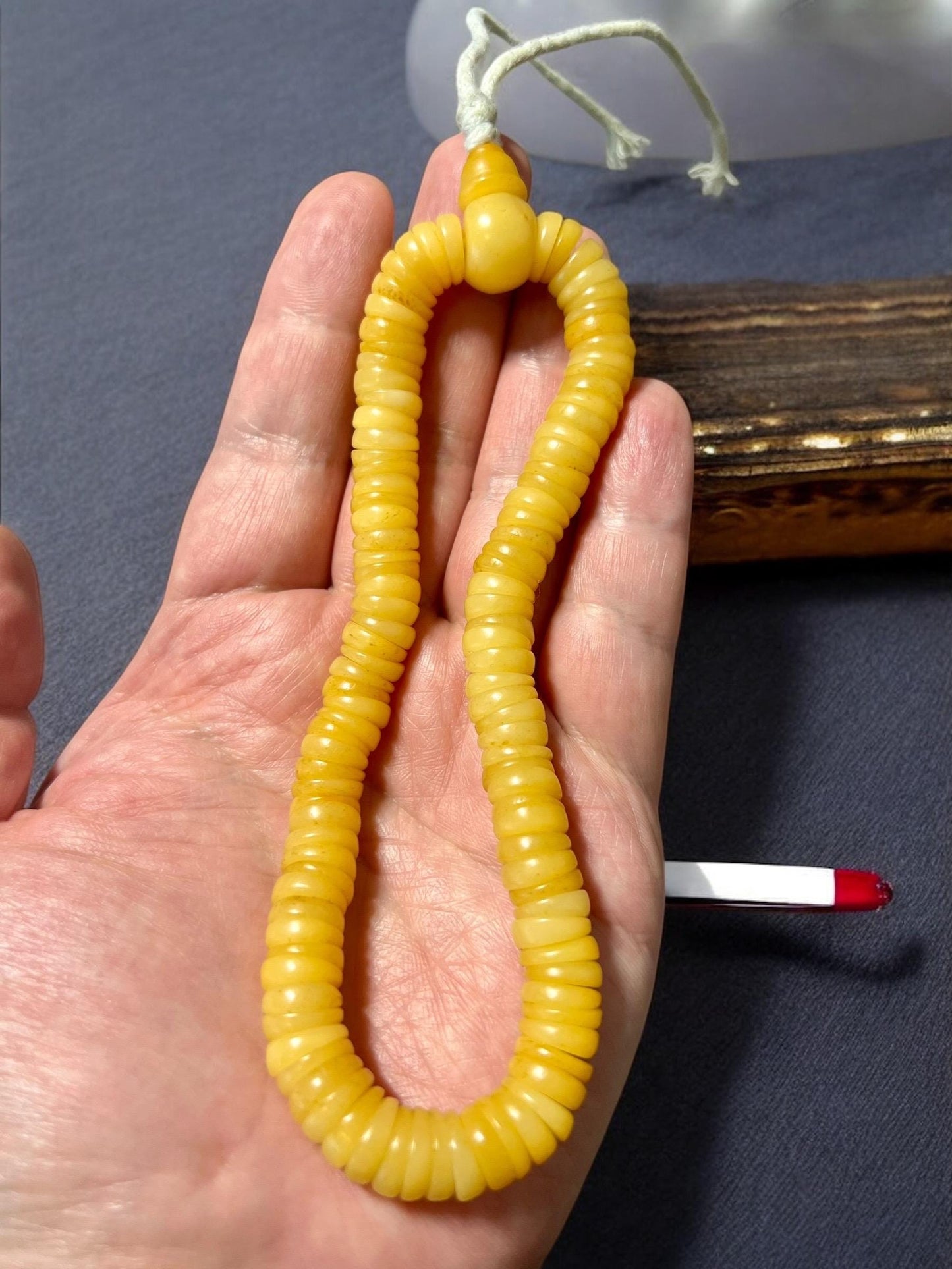 Handmade 108 Yak Bone Mala Beads: Tibetan Buddhist Prayer Beads