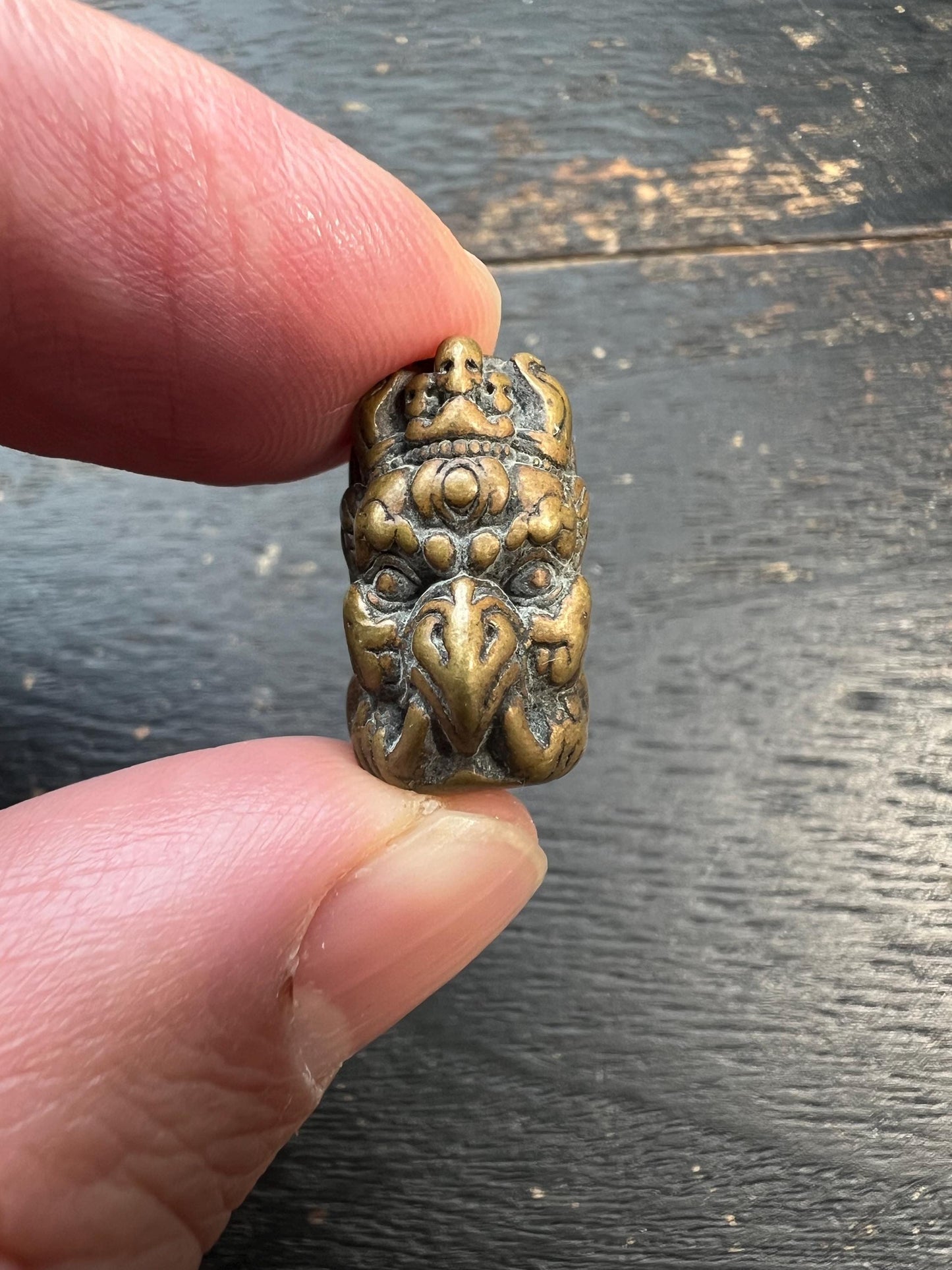 Handmade Brass Garuda Bead Tibetan Buddhist Large-Hole Spacer | Protective Bird Amulet for Mala Bracelet Necklace
