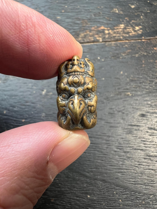 Handmade Brass Garuda Bead Tibetan Buddhist Large-Hole Spacer | Protective Bird Amulet for Mala Bracelet Necklace