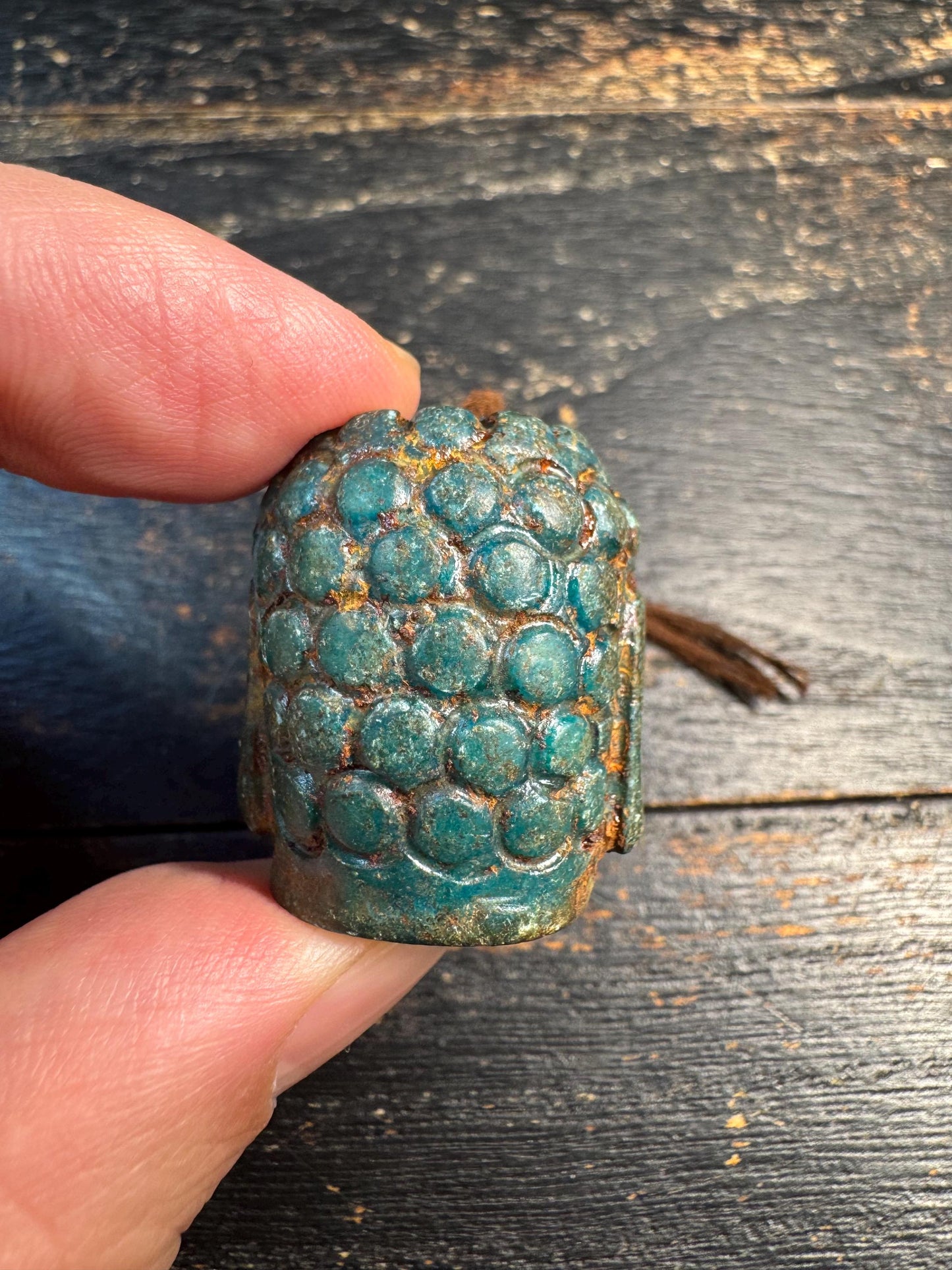 Old Jade Buddha Head Bead, Antique Jade Carving, Green Patina Buddha Pendant, Hand Carved Spiritual Amulet, Meditation Guru Bead