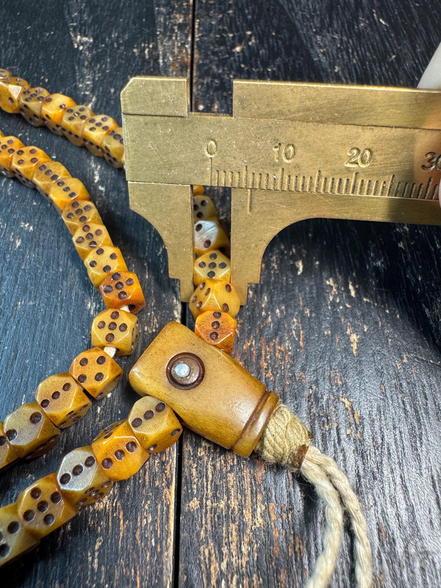 Vintage Yak Bone Dice Bead Mala Necklace 108 Beads, Hand Carved Tibetan Prayer Mala, Unique Bone Meditation Necklace, Tribal Buddhist Jewelr