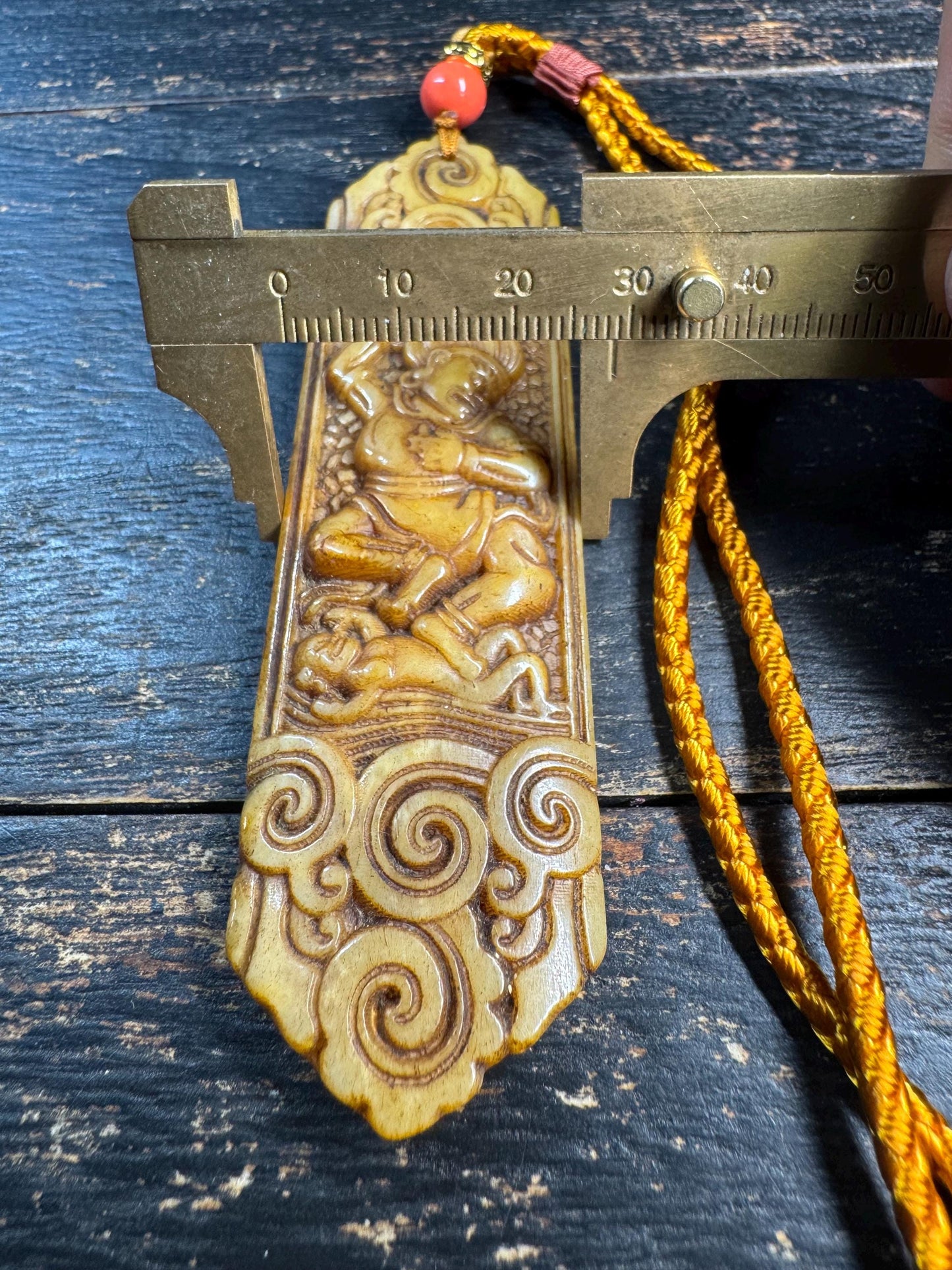 Yak Bone Dakini Pendant Necklace – Hand Carved Tibetan Buddhist Amulet, Himalayan Protective Talisman with Cord