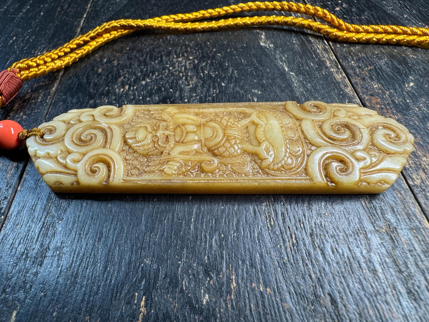 Yak Bone Garuda Pendant Necklace – Hand Carved Tibetan Buddhist Protector Amulet, Himalayan Talisman with Cord