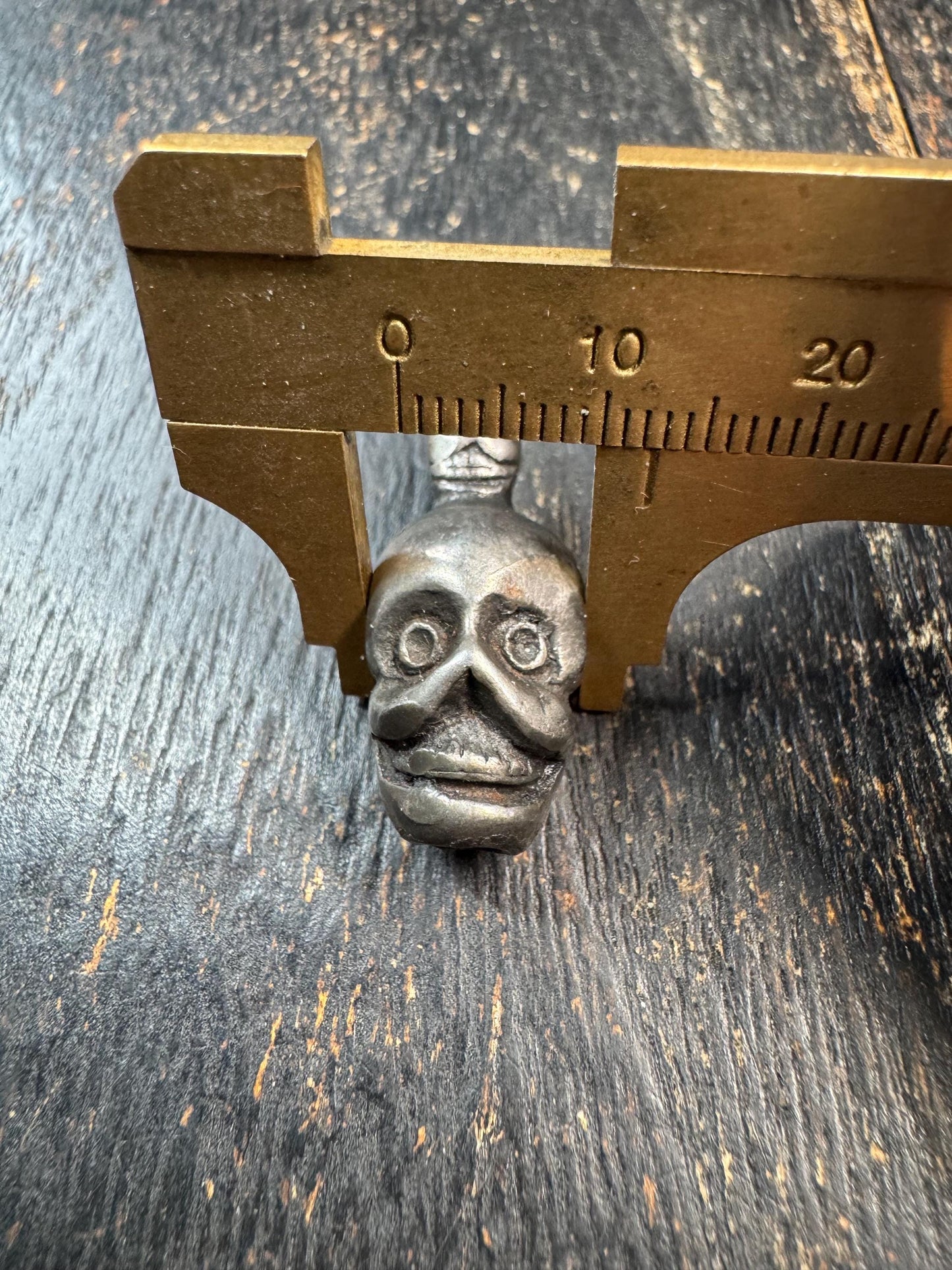 Tibetan Thokcha Iron Chitipati Skull Amulet – Himalayan Wrathful Protector Pendant – Nepal Patina Ritual Talisman