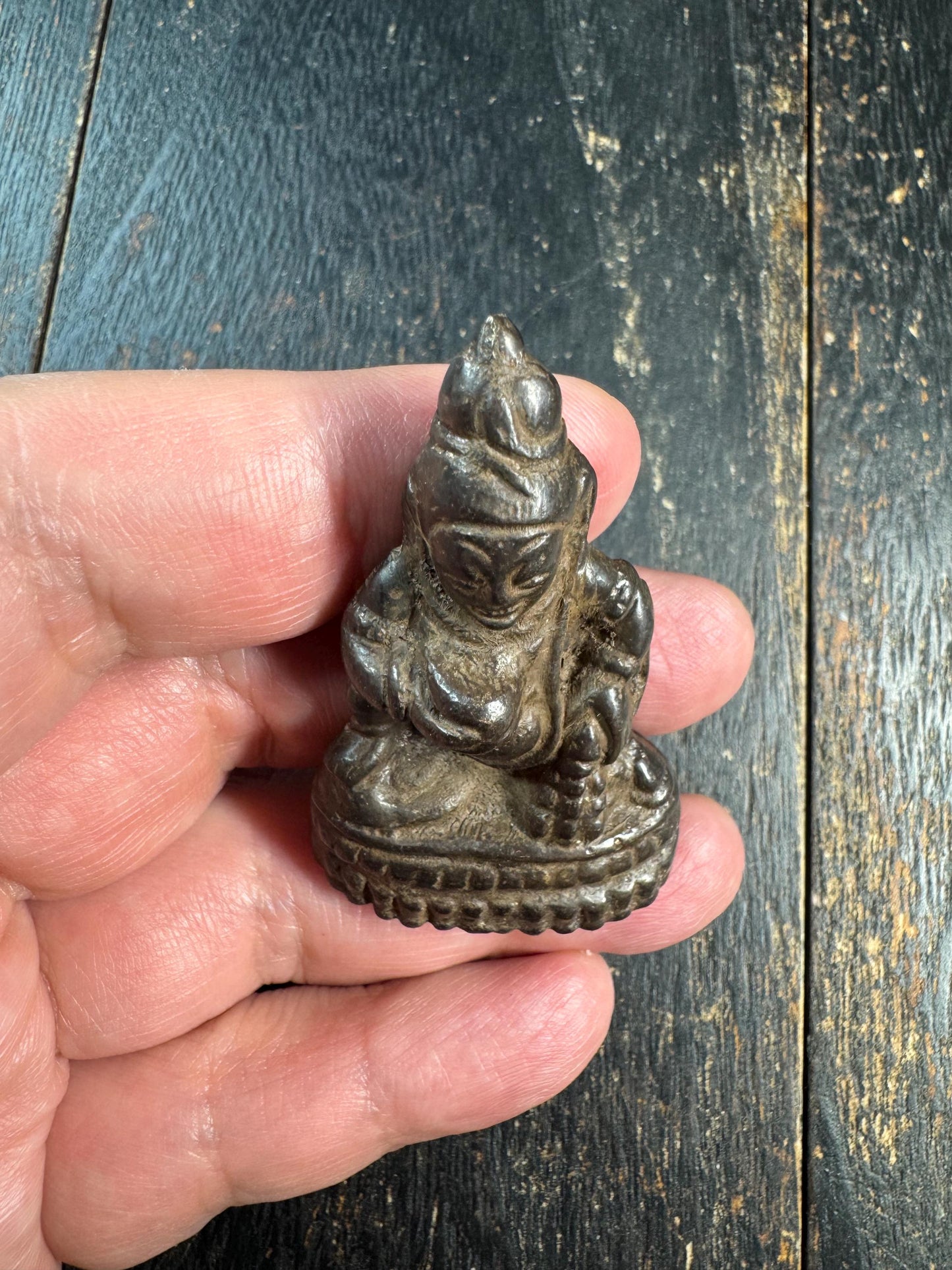 Antique Tibetan Bronze Jambhala Statue – Buddhist Wealth Deity with Mongoose, Yellow Dzambhala Prosperity Amulet
