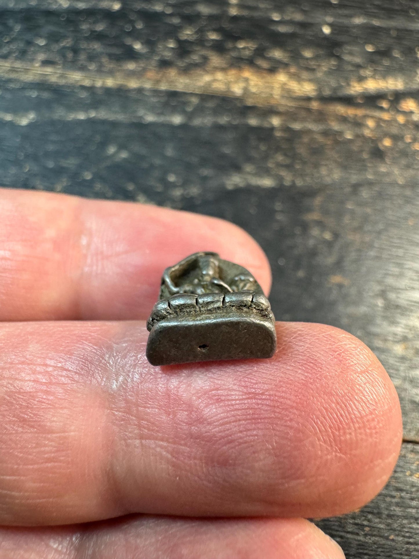 Vintage Cold Iron Manjushri Pendant, Tibetan Wisdom Deity Amulet, Himalayan Protective Charm, Small Buddhist Talisman