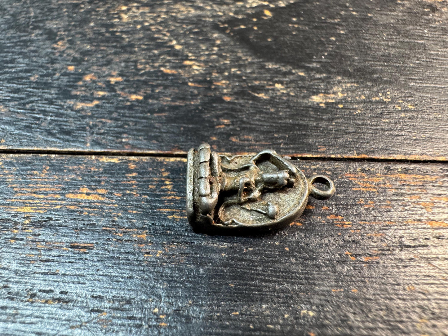 Vintage Cold Iron Manjushri Pendant, Tibetan Wisdom Deity Amulet, Himalayan Protective Charm, Small Buddhist Talisman
