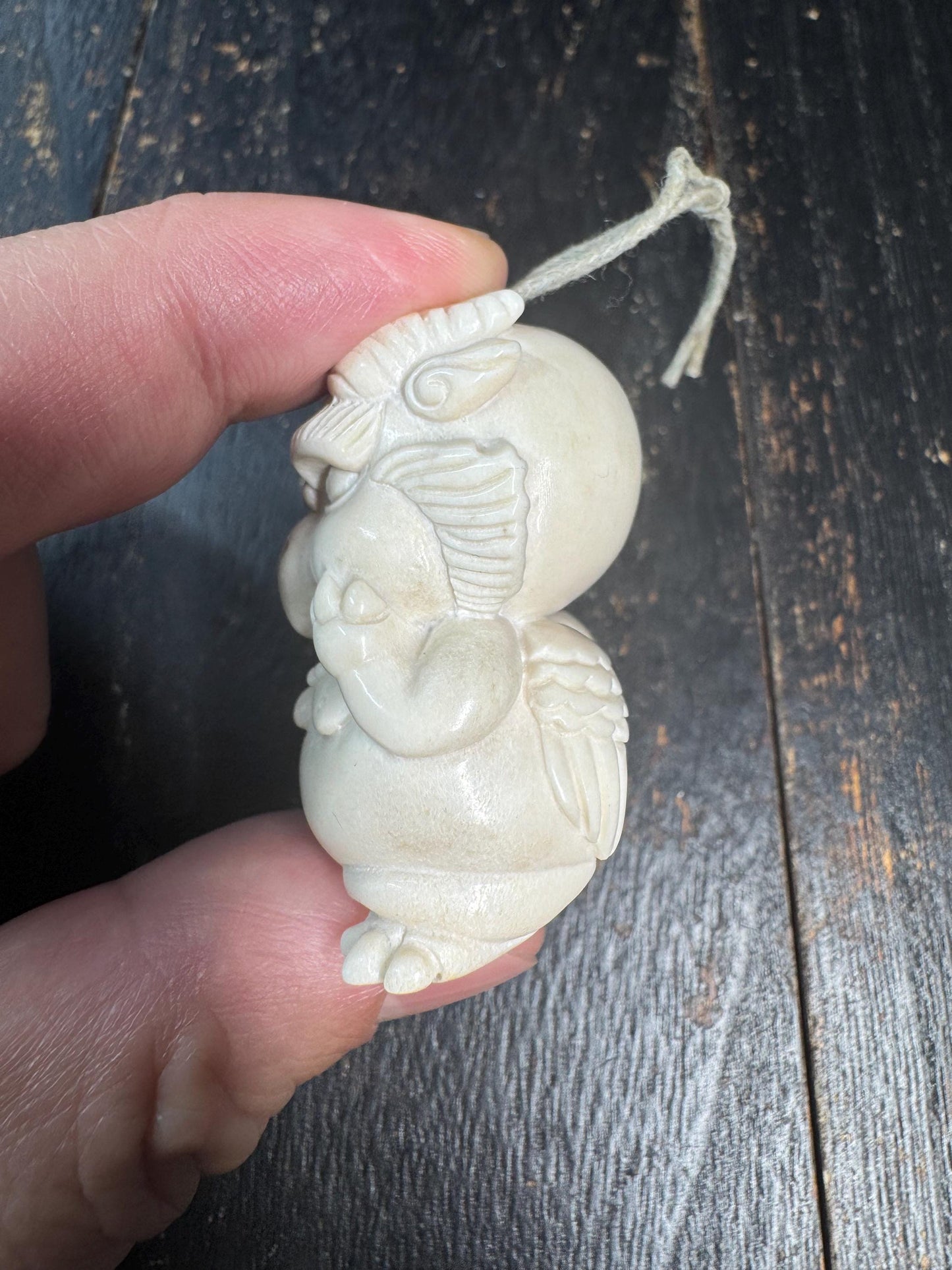 Hand Carved Garuda Pendant Deer Antler | Tibetan Khyung Bird Amulet | Protective Spiritual Necklace Charm