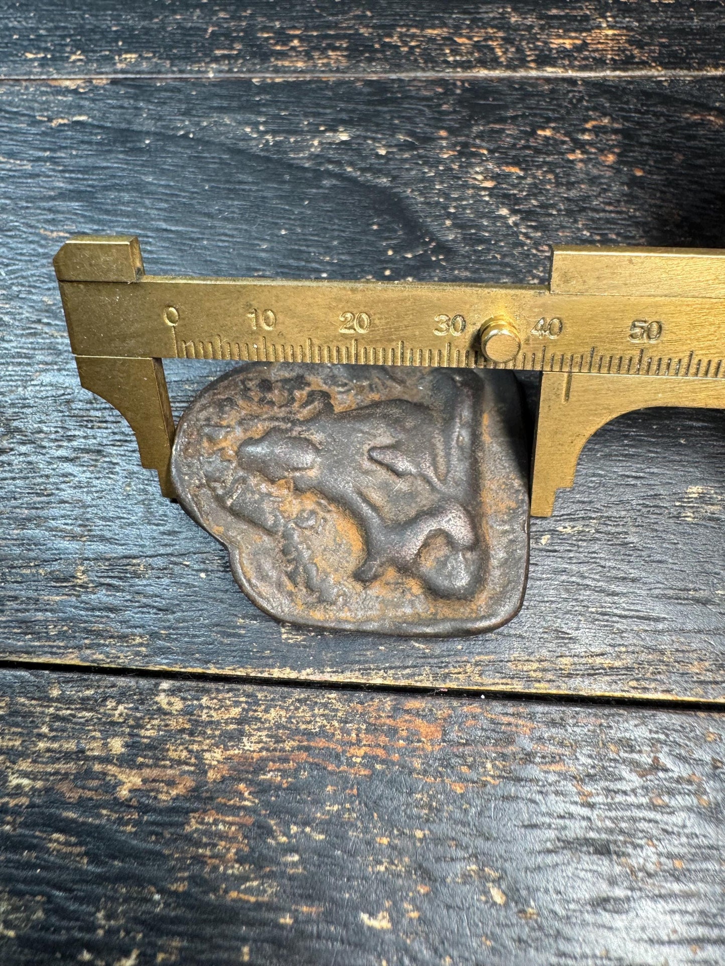 Vintage Tibetan Bronze Guru Rinpoche Amulet Pendant – Padmasambhava Buddhist Protection Talisman – Old Himalayan Buddha Plaque