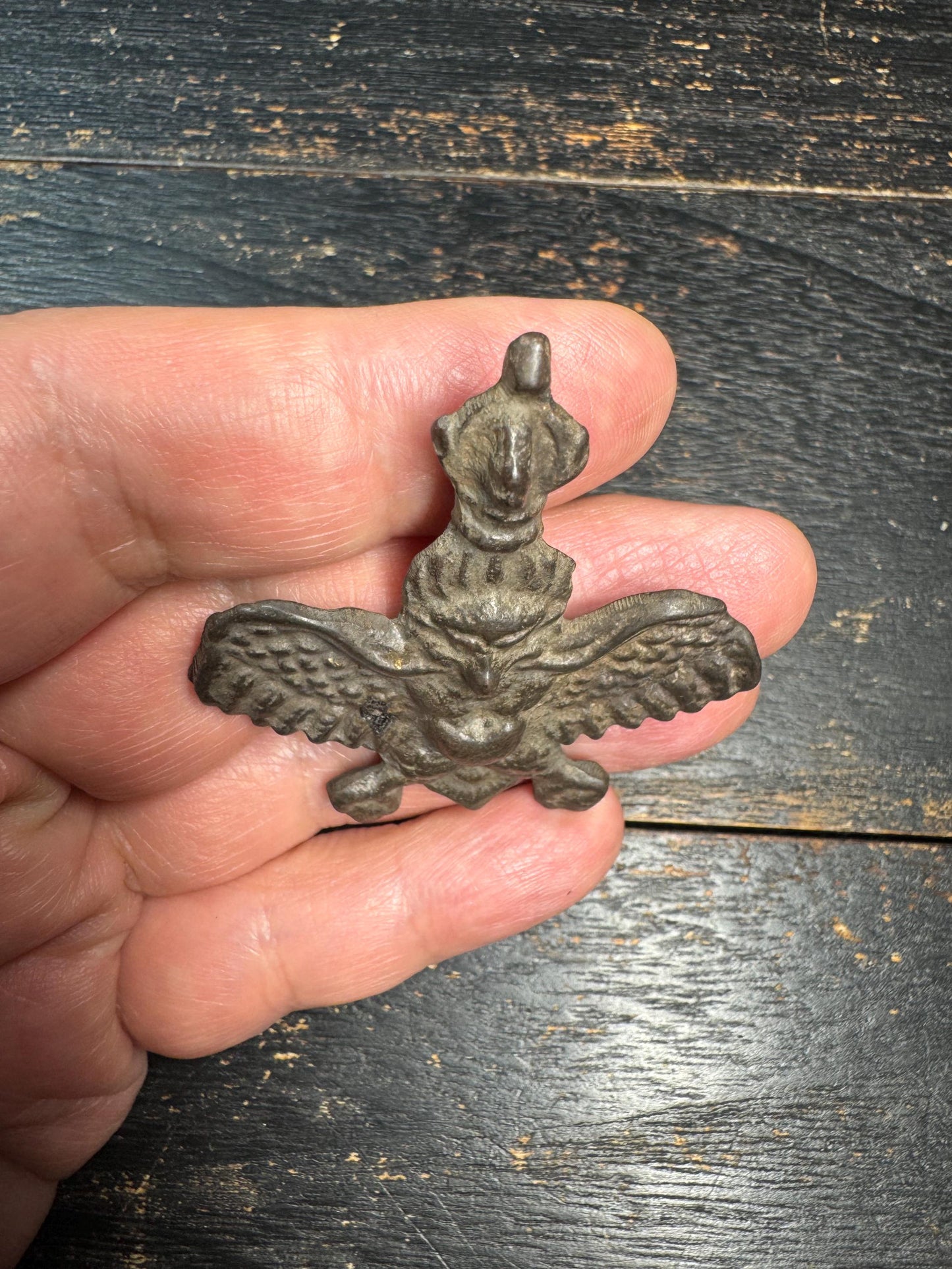 Vintage Bronze Garuda Amulet Pendant Tibetan Nepalese Style Bird Protector Talisman Ethnic Tribal Jewelry