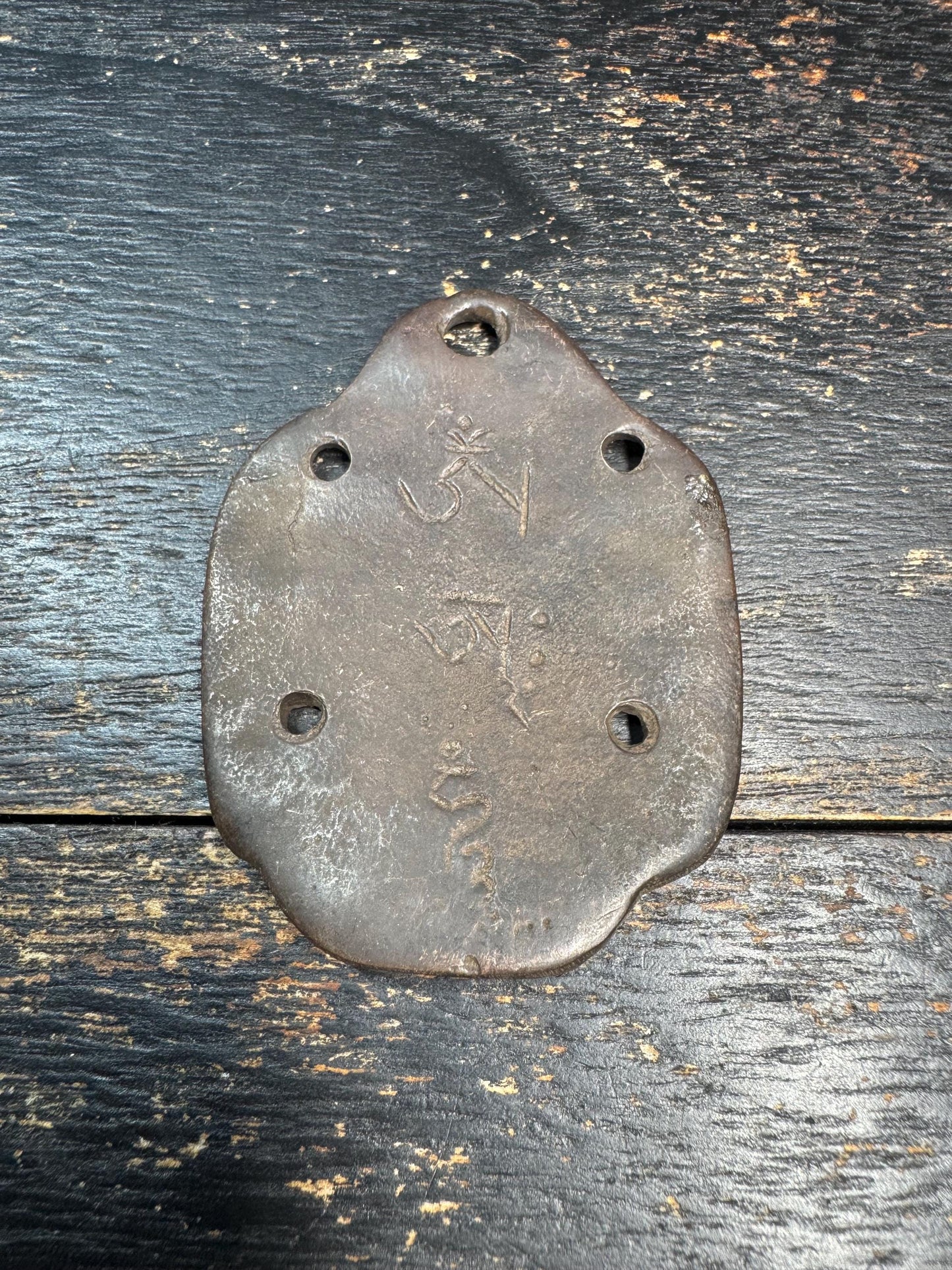 Vintage Bronze Garuda Amulet Pendant Om Mani Padme Hum Tibetan Mantra Talisman Nepal Protector Charm