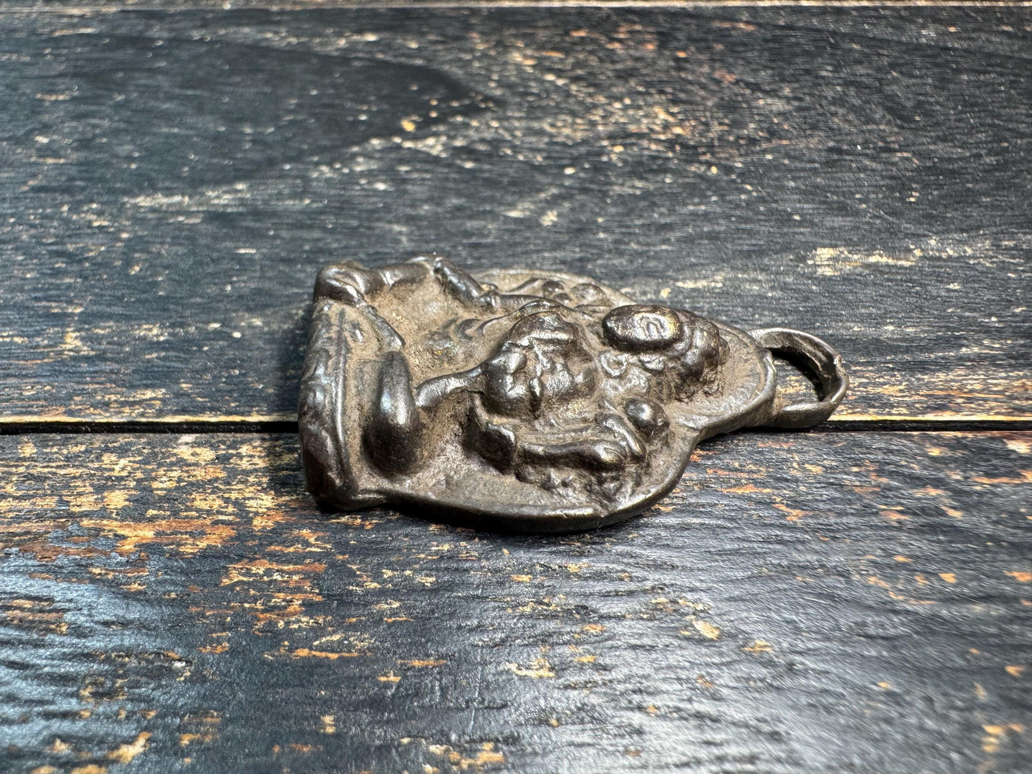 Vintage Bronze Green Tara Pendant Tibetan Buddhist Goddess Amulet Nepal Tara Protector Charm