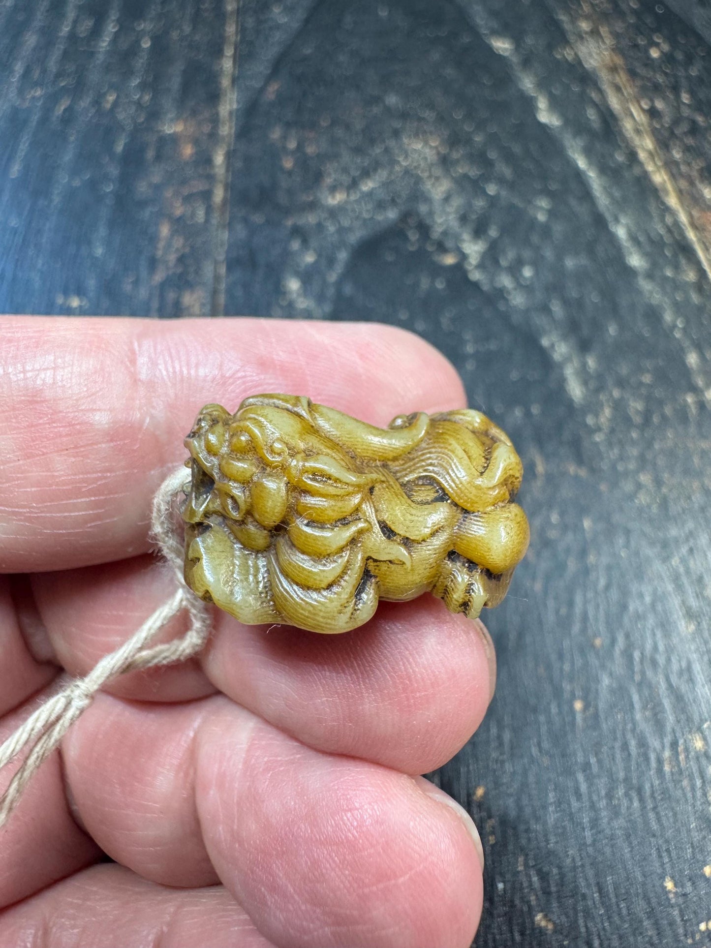 Hand Carved Yak Bone Pixiu Bead Pendant, Tibetan Style Pi Yao Amulet, Fortune Wealth Talisman, DIY Mala Guru Bead Charm