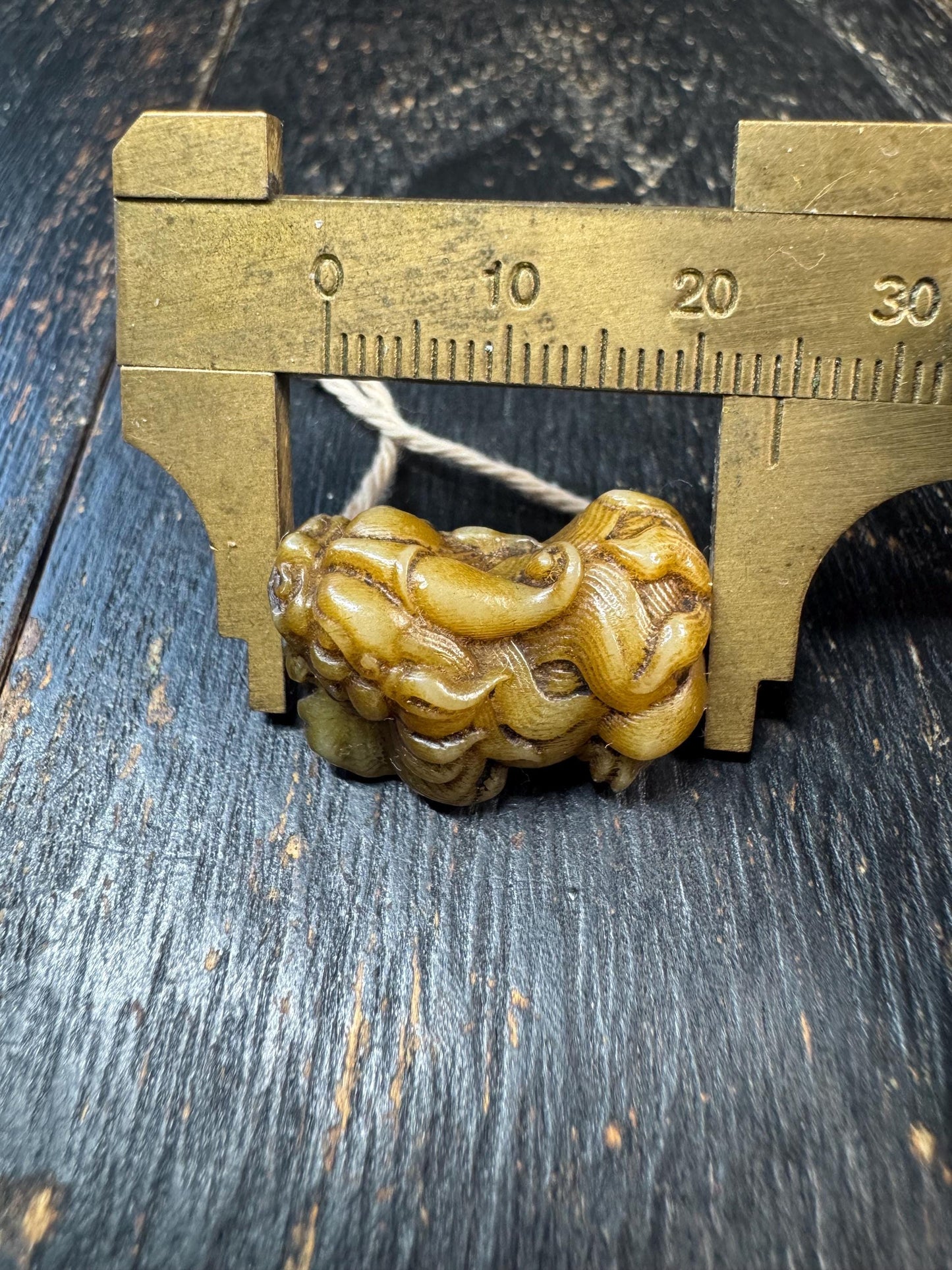 Hand Carved Yak Bone Pixiu Bead Pendant, Tibetan Style Pi Yao Amulet, Fortune Wealth Talisman, DIY Mala Guru Bead Charm