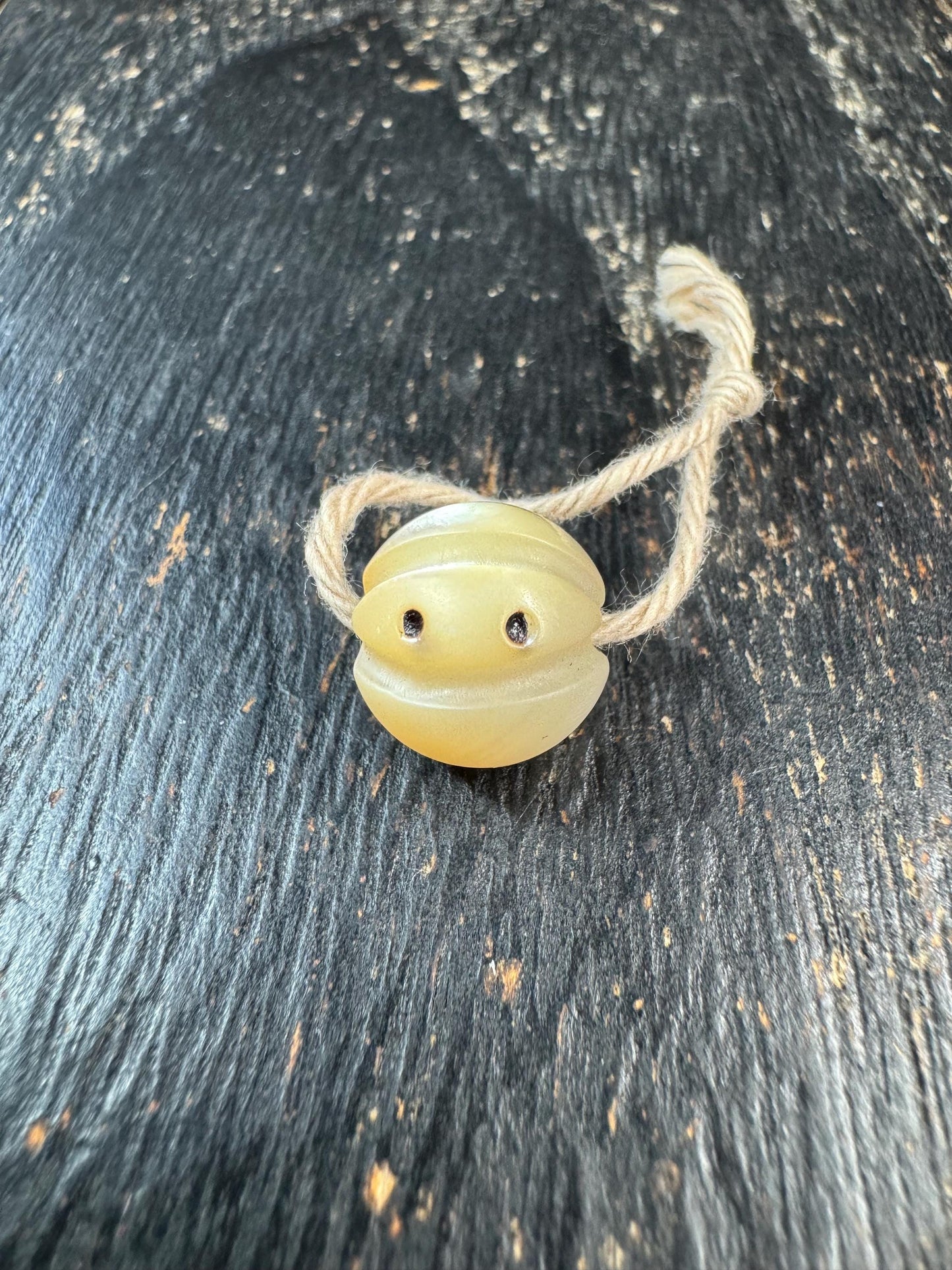 Hand Carved Shell Bead with Mantra Dots, Natural Shell Spacer Bead, Tibetan Inspired Jewelry Bead, Mala Spacer, DIY Bracelet Necklace Bead