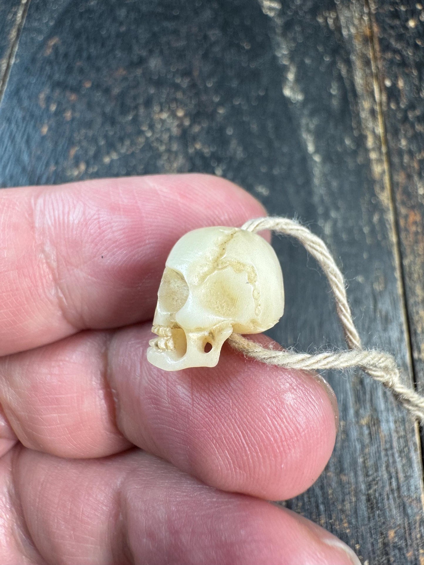 Hand Carved Yak Bone Skull Bead, Tibetan Charnel Ground Mala Guru Bead, Kapala Style Spiritual Amulet Pendant