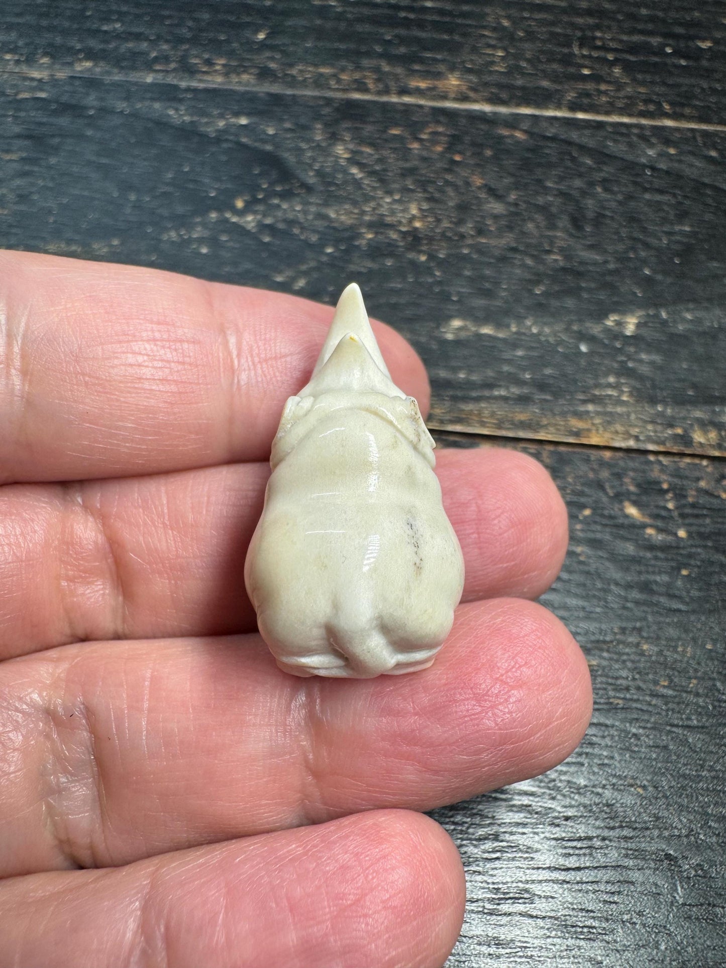 Hand Carved Deer Antler Rhino Pendant Mini Rhinoceros Figurine, Animal Totem Charm, Strength Protection Amulet, Unique Bone Carving