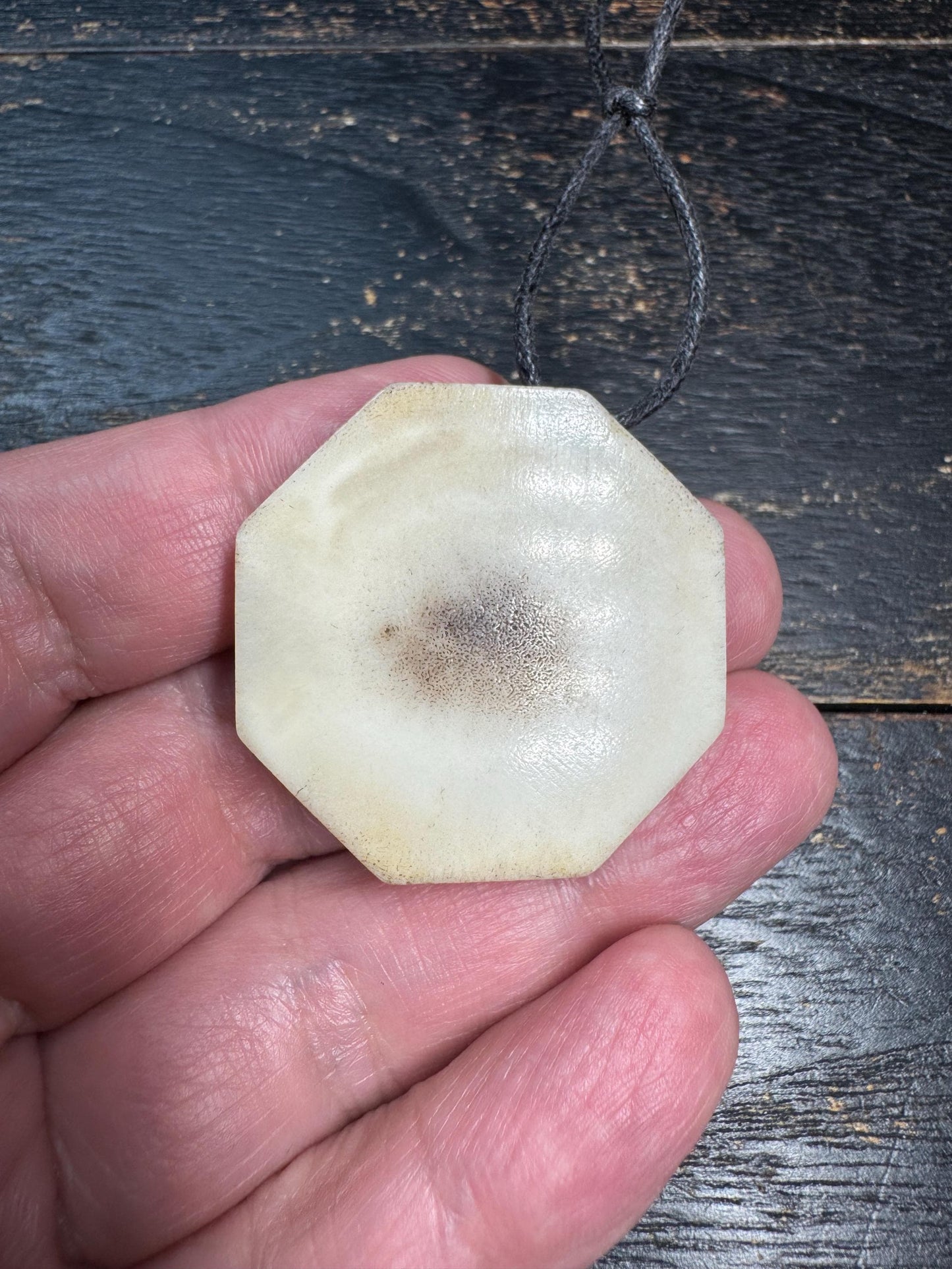 Hand Carved Dragon Face Deer Antler Pendant, Oriental Dragon Amulet, Protective Talisman Necklace, Vintage Style Relief Carving