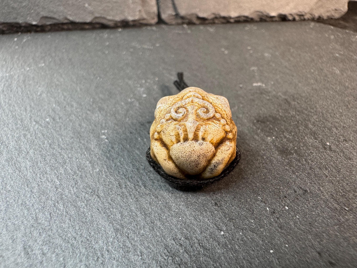 Hand Carved Deer Antler Ganesha Bead – Elephant Head Hindu Deity Pendant / Guru Bead – Spiritual Amulet, Handmade Mala Accessory