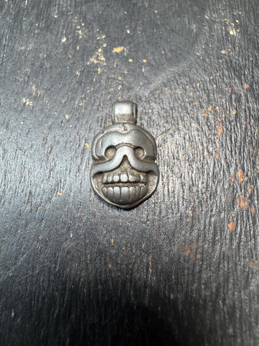 Nepal Tibet Buddhist Citipati Skull Talisman Pendant, Thunder Iron Style Meteorite Iron Amulet, Tibetan Protector Charm, Vintage Skull Jewel