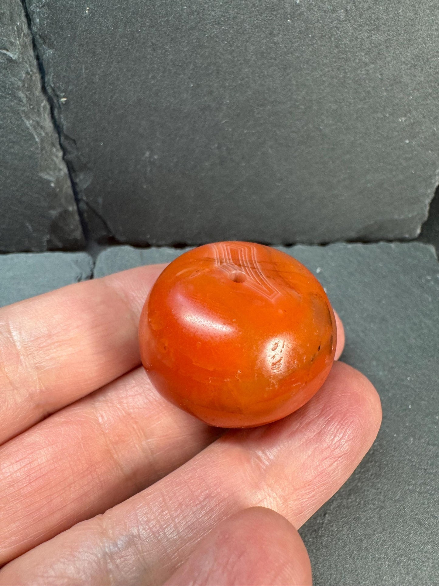 Vintage Nanhong Agate Bead Pendant | Natural Red Carnelian Barrel Bead | Tibetan Style Guru Bead | Old Agate Focal Bead for Mala Necklace