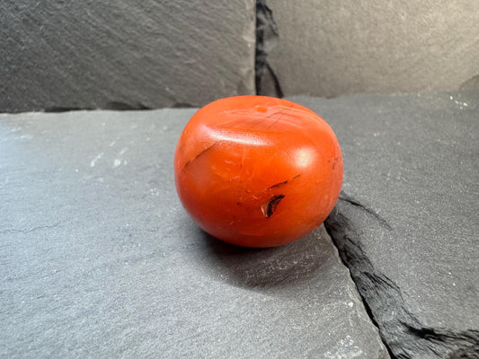 Vintage Nanhong Agate Bead Pendant | Natural Red Carnelian Barrel Bead | Tibetan Style Guru Bead | Old Agate Focal Bead for Mala Necklace