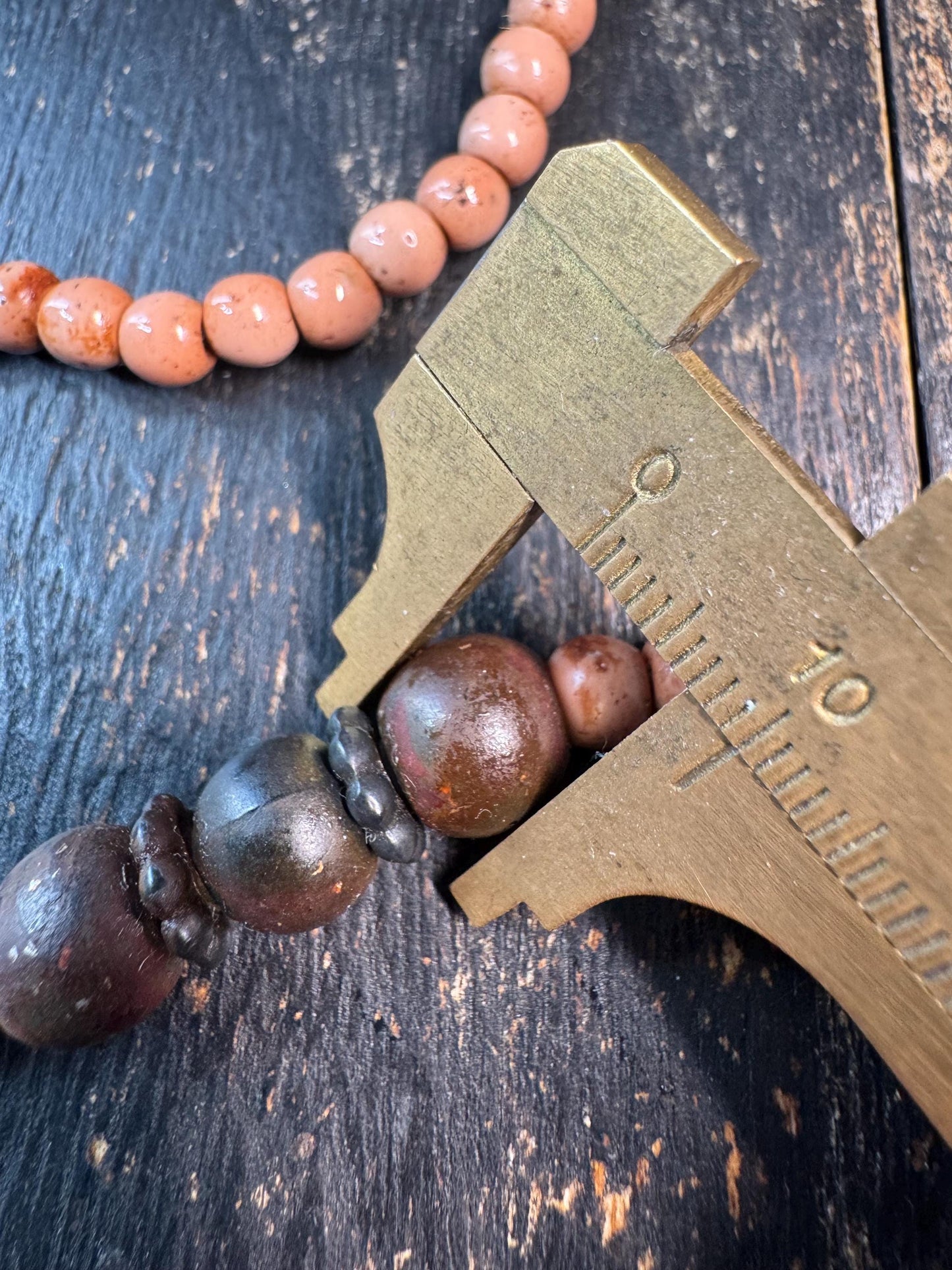 Vintage Tibetan Mala Beads Necklace, Old Monk Prayer Beads, Used Meditation Mala, Hand-Worn Patina, Ethnic Spiritual Necklace, 21 Inches