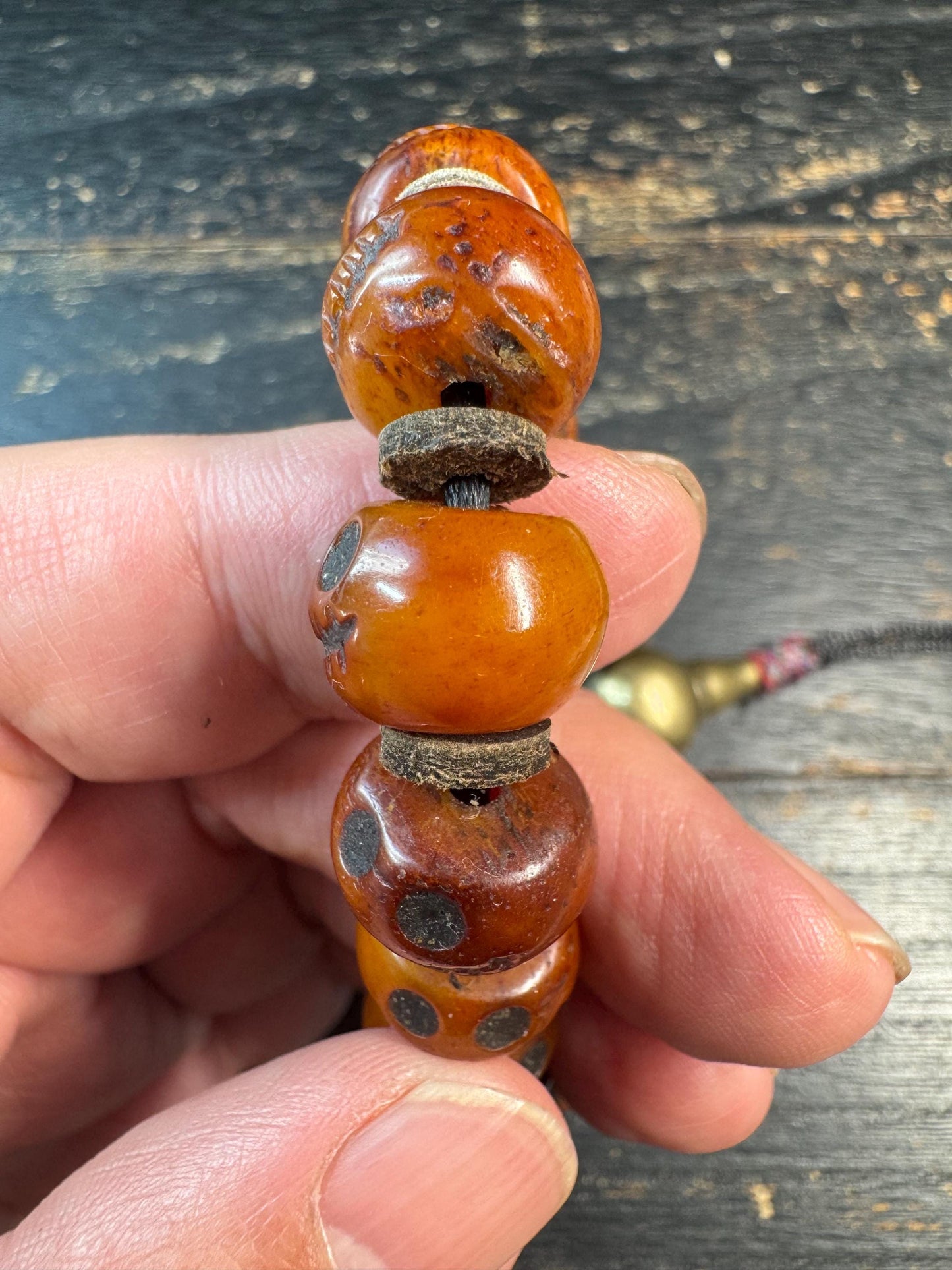 Vintage Yak Bone Skull Bracelet, Charnel Ground Citipati Style Beads, Tibetan Spiritual Mala, Brass Guru Bead, Tribal Protection Amulet, 8-9