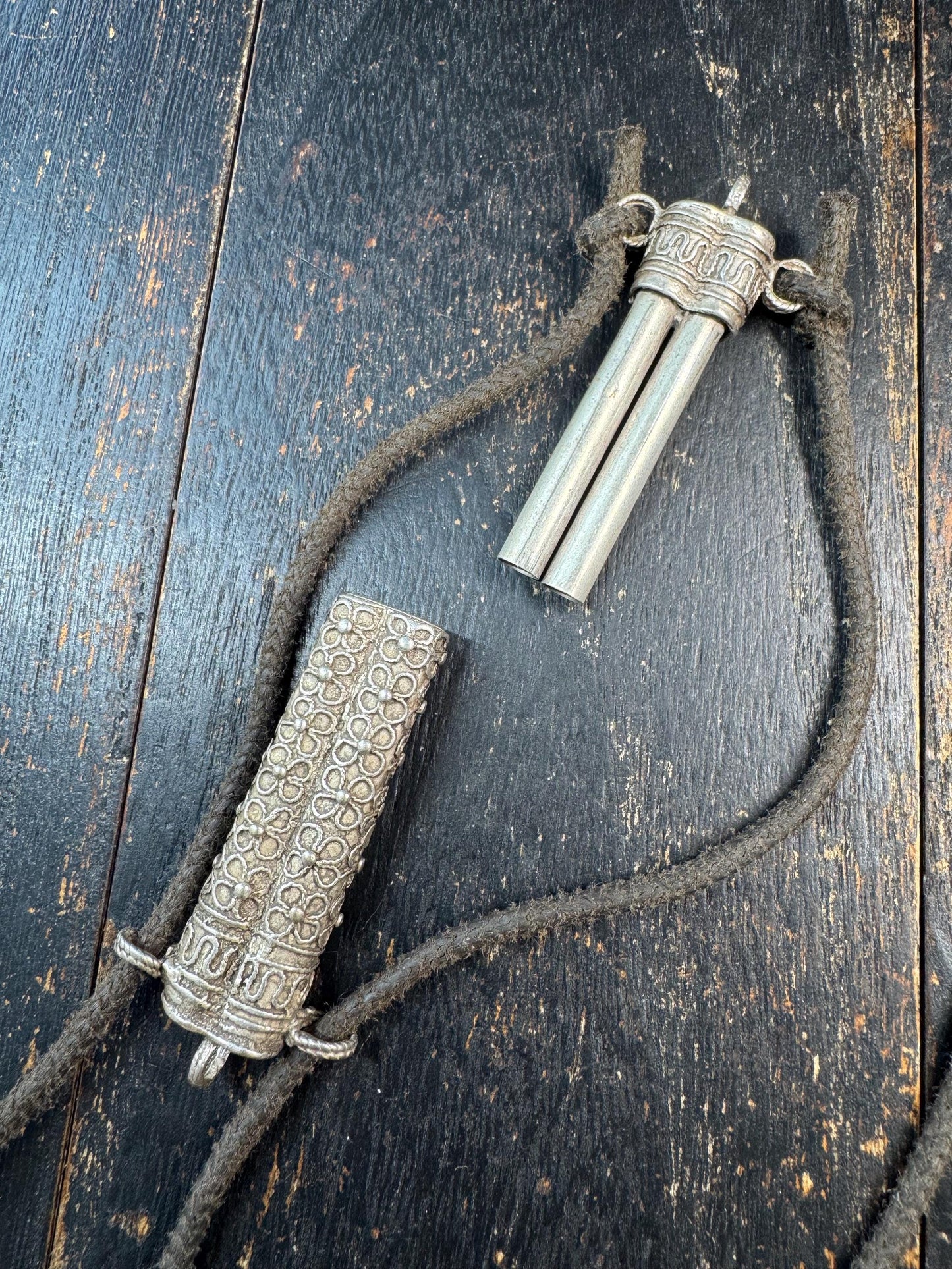 Vintage Tibetan 925 Silver Gau Amulet Pendant Necklace | Portable Prayer Box Capsule | Himalayan Buddhist Reliquary Pendant