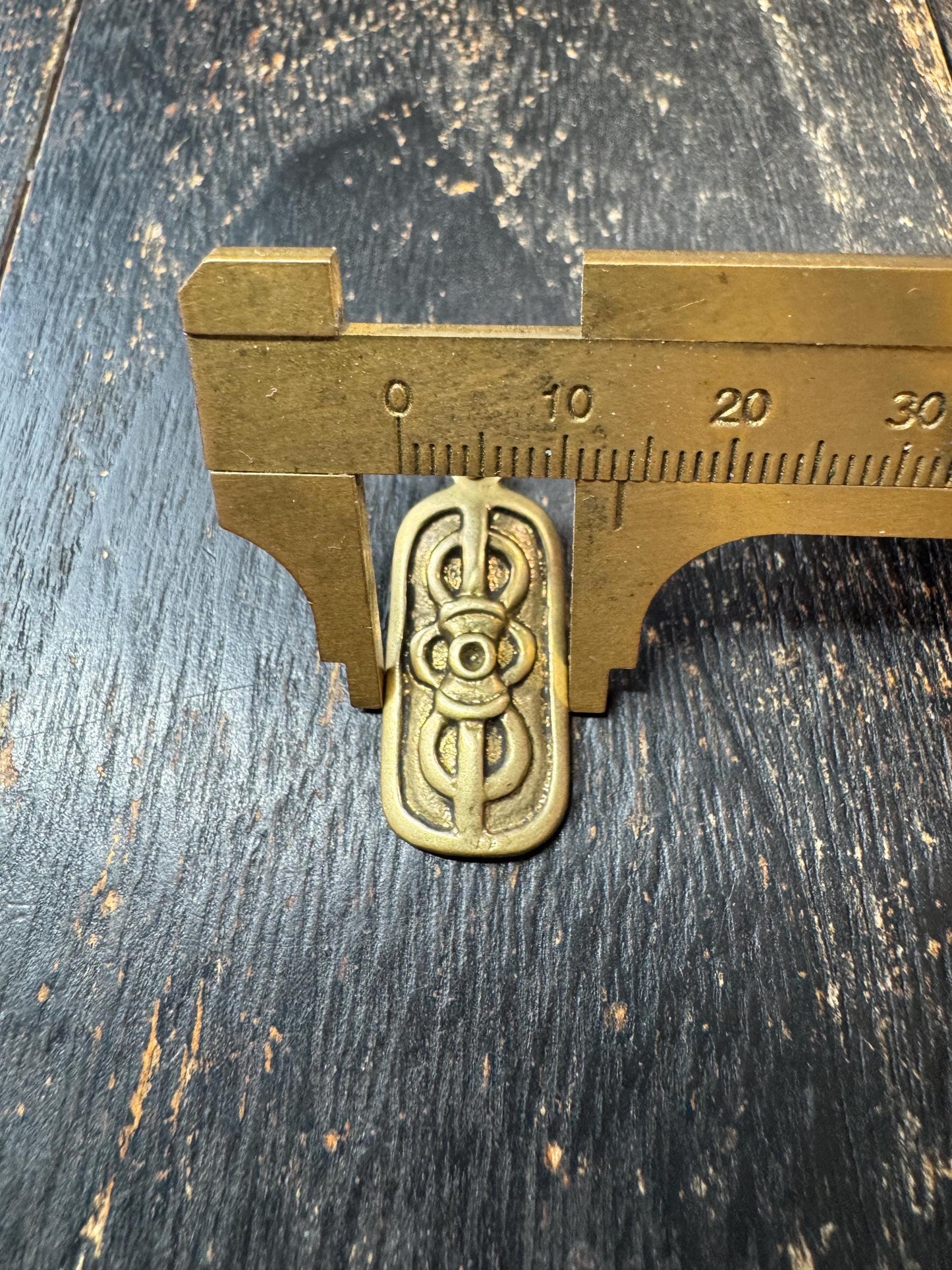 Vintage Brass Vajra Pendant | Tibetan Dorje Amulet Charm | Double Sided Buddhist Brass Pendant | Himalayan Spiritual Talisman