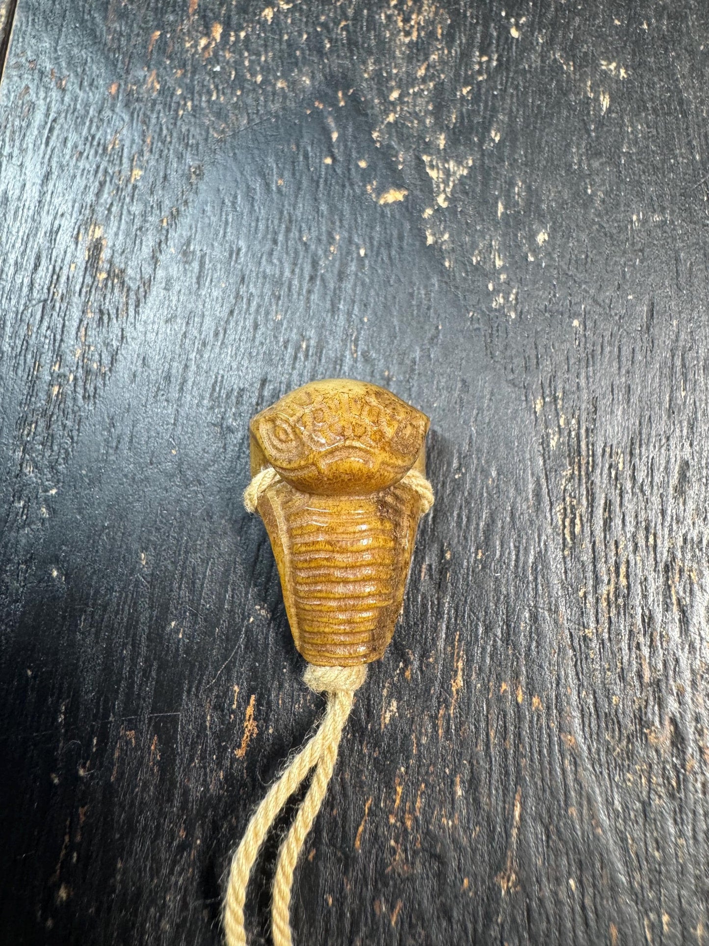 Hand Carved Yak Bone Cobra Pendant | Tibetan Snake Amulet Bead | Mini Cobra Totem Charm | Spiritual Protector Pendant | Handmade Bone Carvin