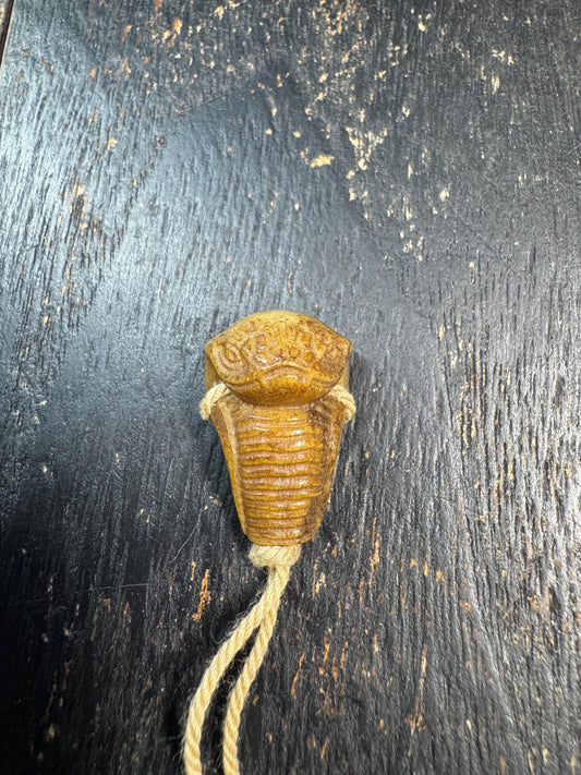 Hand Carved Yak Bone Cobra Pendant | Tibetan Snake Amulet Bead | Mini Cobra Totem Charm | Spiritual Protector Pendant | Handmade Bone Carvin
